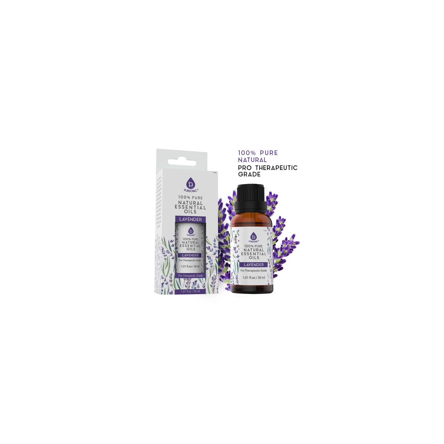 Huiles essentielles Pure & Natural Lavender 100 % de Pursonic