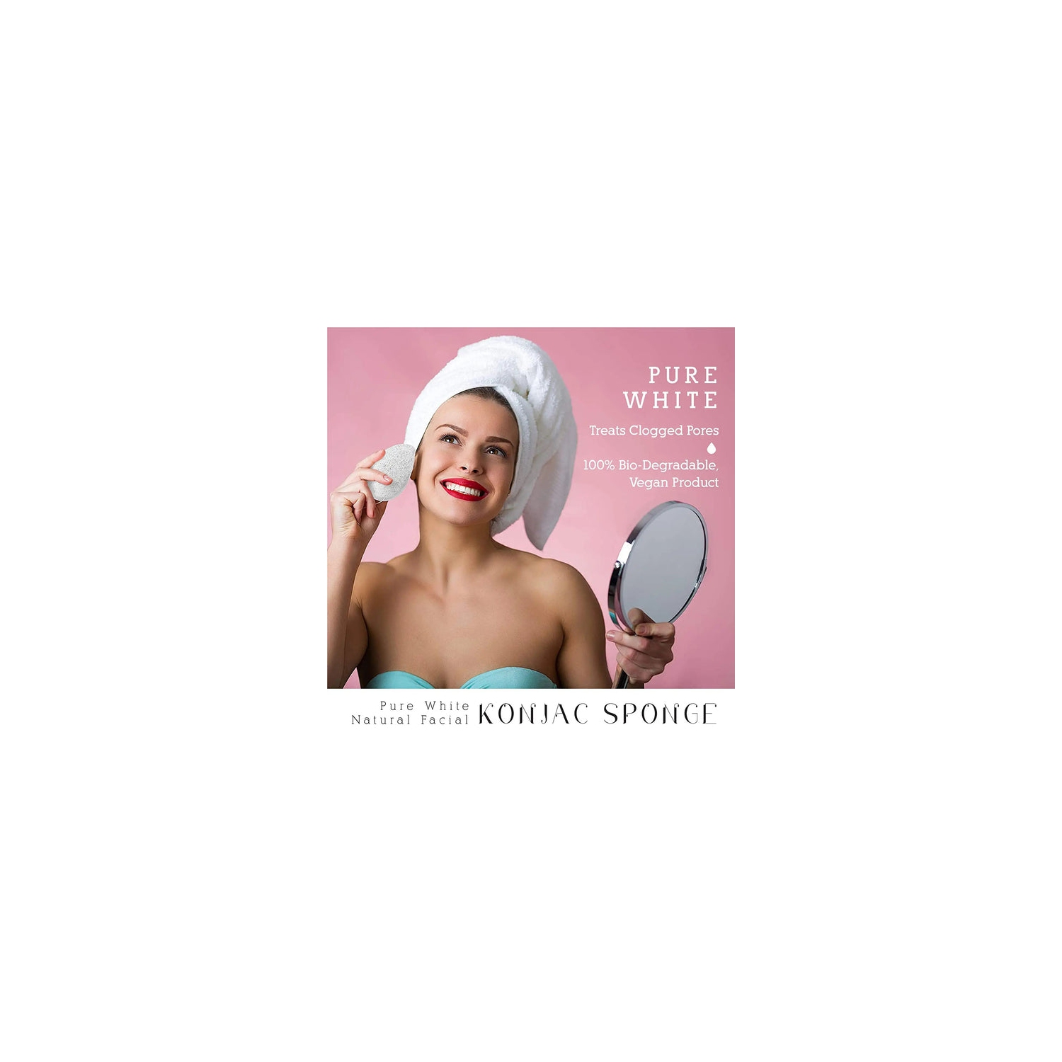 Duo éponge naturel pour le visage Konjac de Pursonic