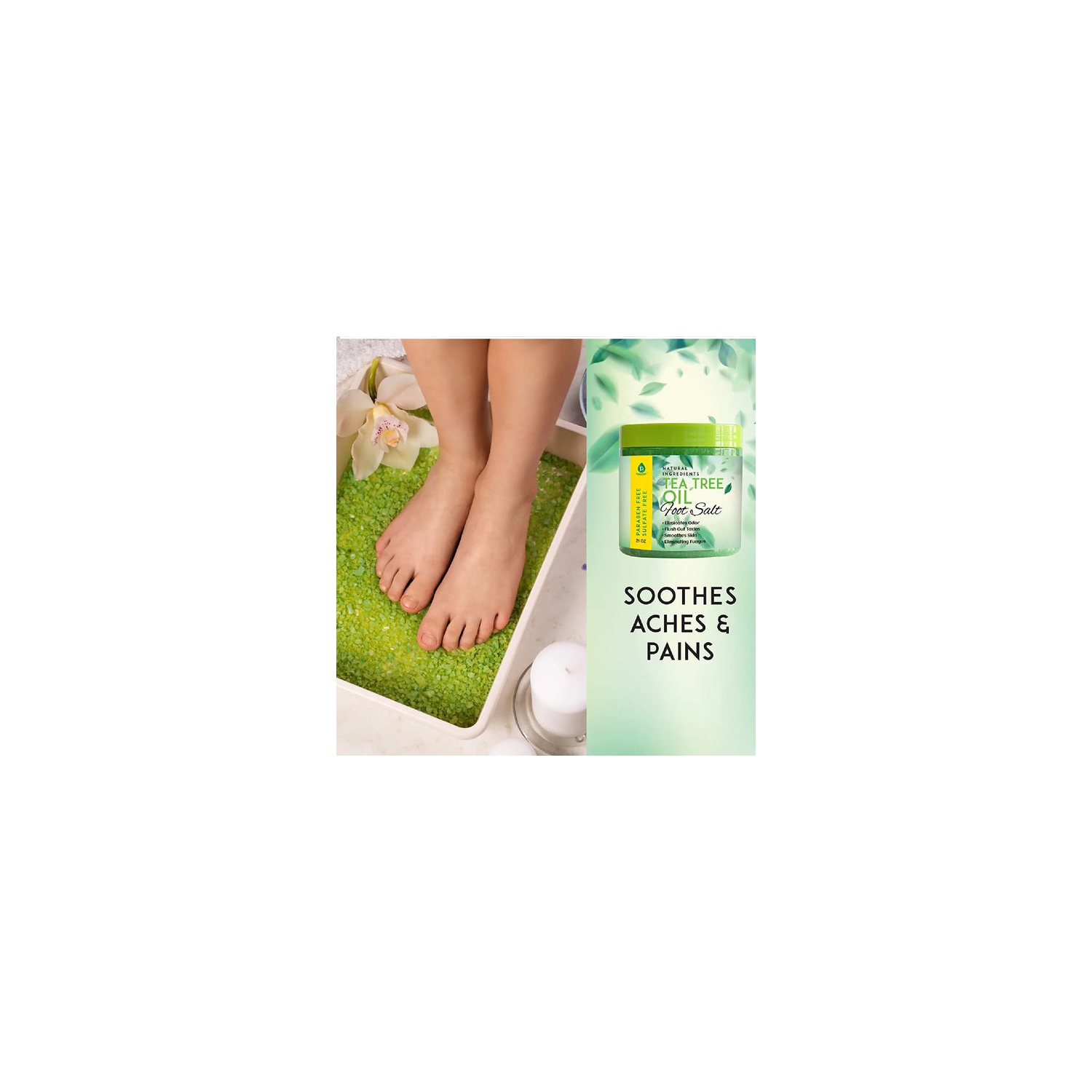 Pursonic Tea Tree Oil Foot Salt 10 Oz