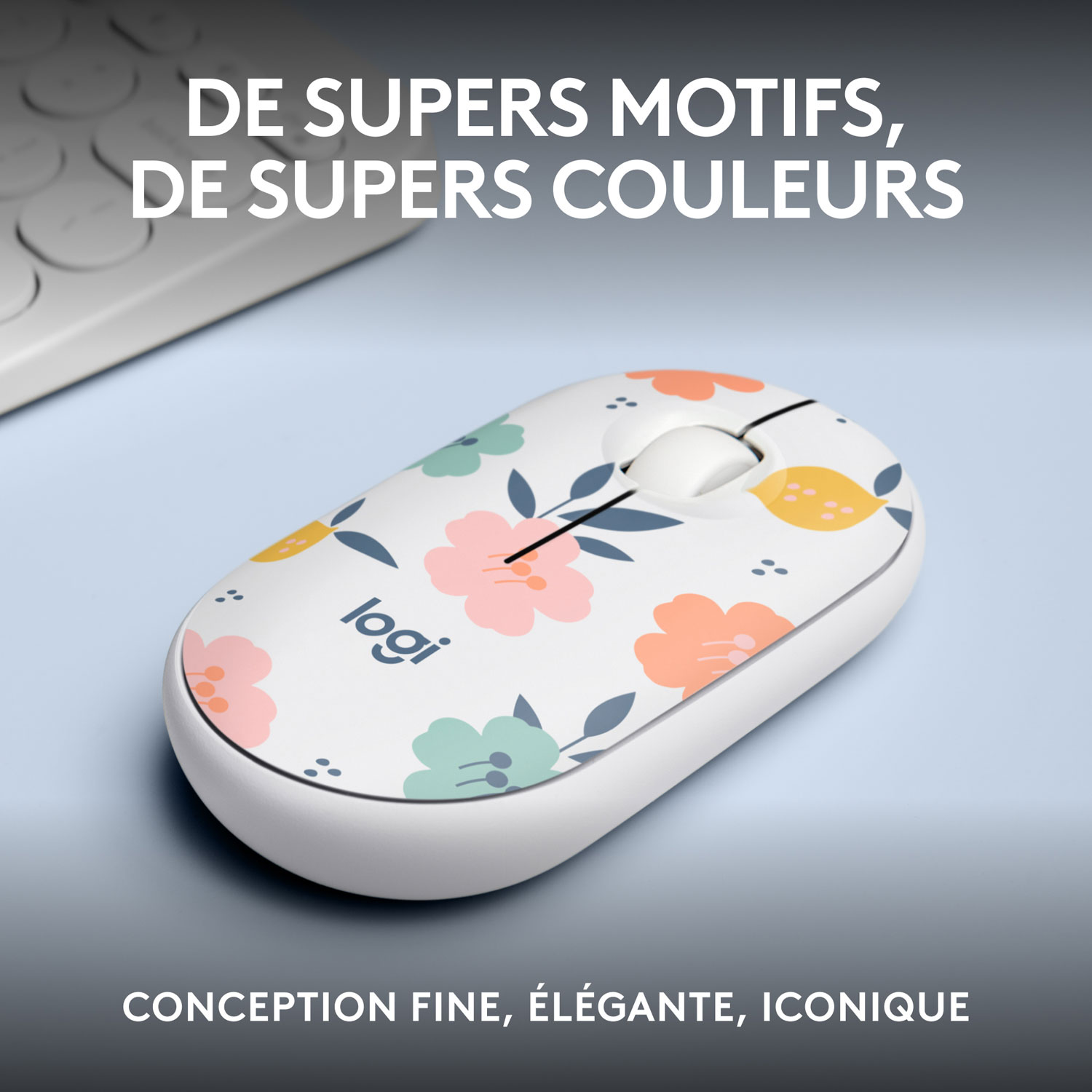Souris sans fil à suivi optique de 1000 ppp M340 de Logitech - Bouquet de fleurs