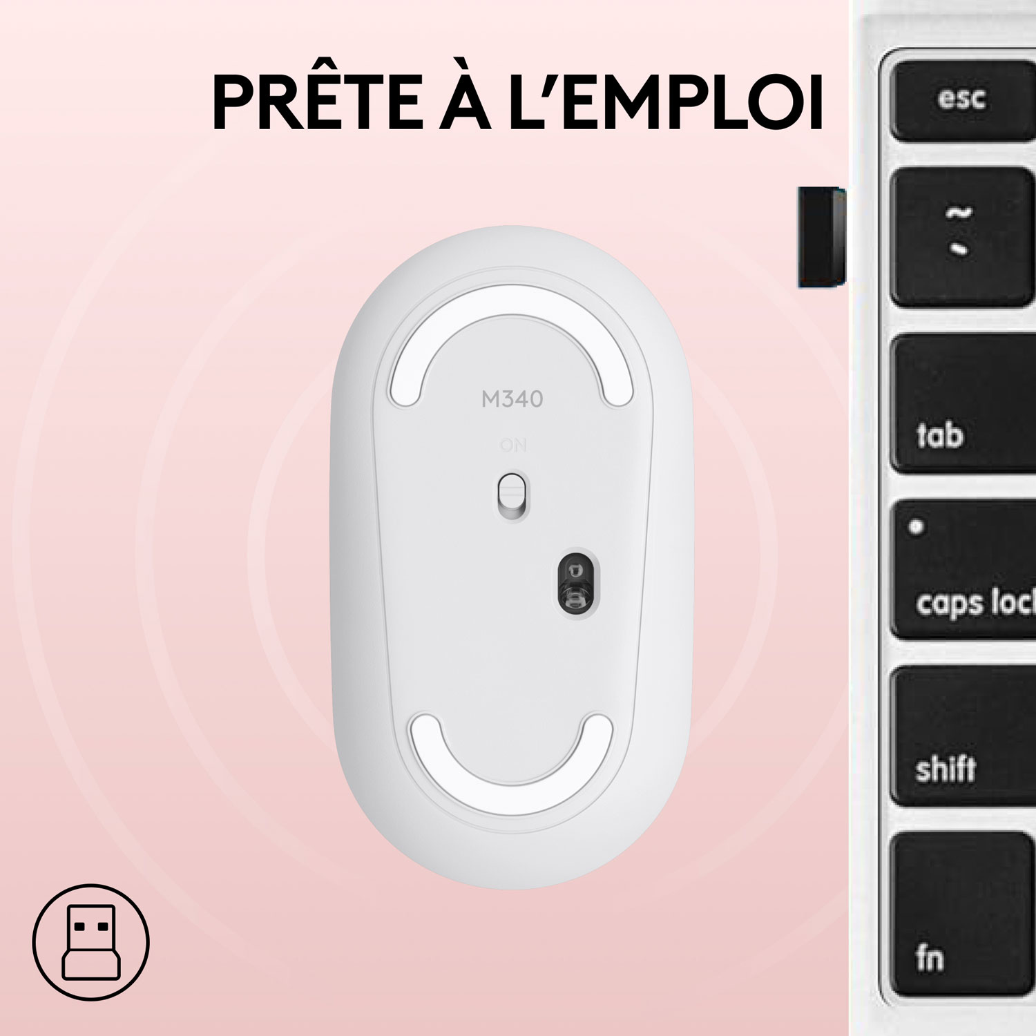 Souris sans fil à suivi optique de 1000 ppp M340 de Logitech - Bouquet de fleurs