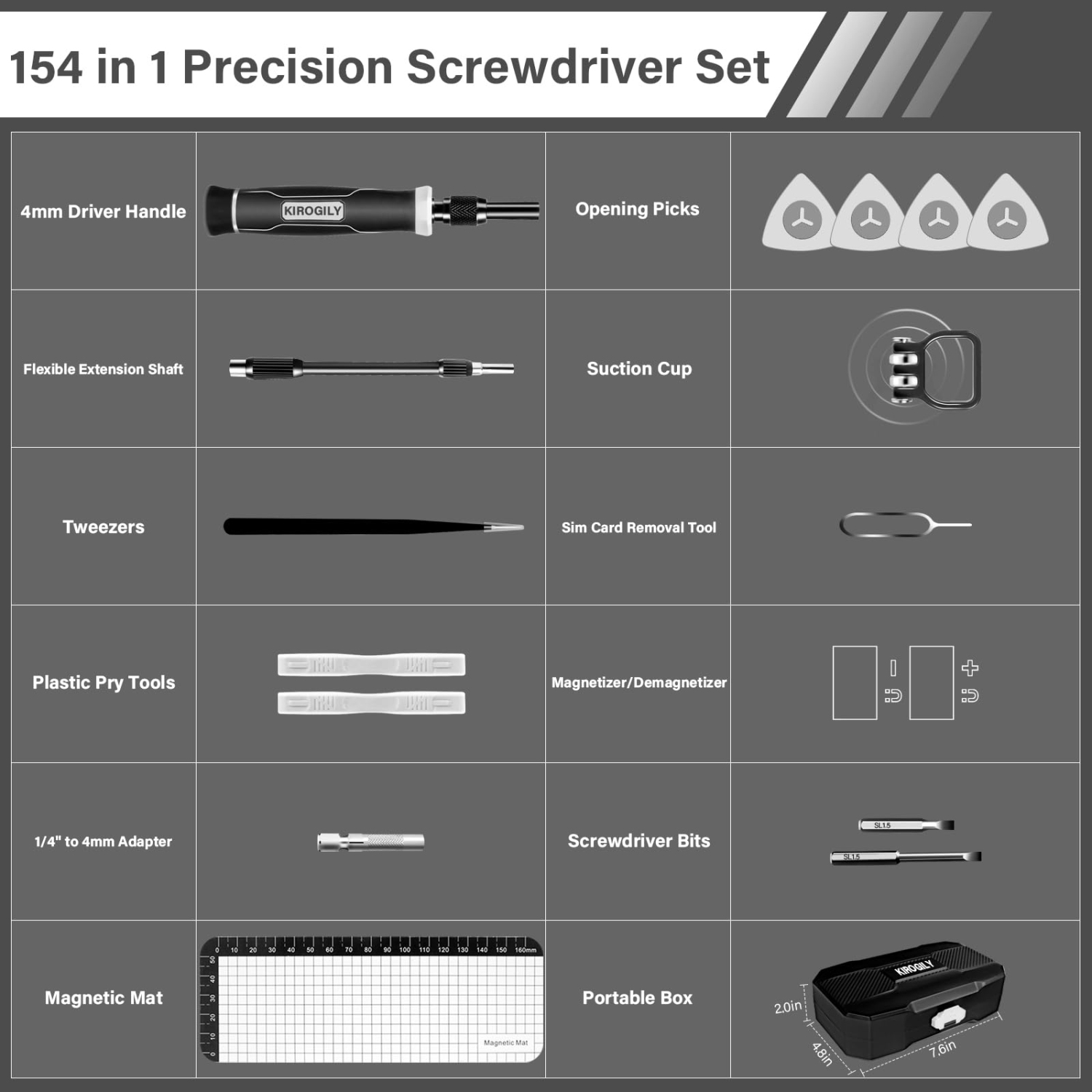 154 in 1 Precision Screwdriver Set, Small Screwdriver Mini Magnetic Repair Tool Kit for Electronics Computer PC Laptop MacBook Phone iPhone RC PS4