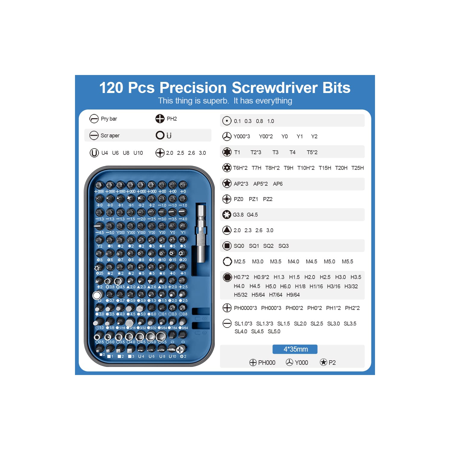 130 in 1 Precision Screwdriver Set with 120 Bits Upgraded DIY Repair Tool Kit Magnetic Screwdriver Kit Mini Built-in Box for Electronics iPhone