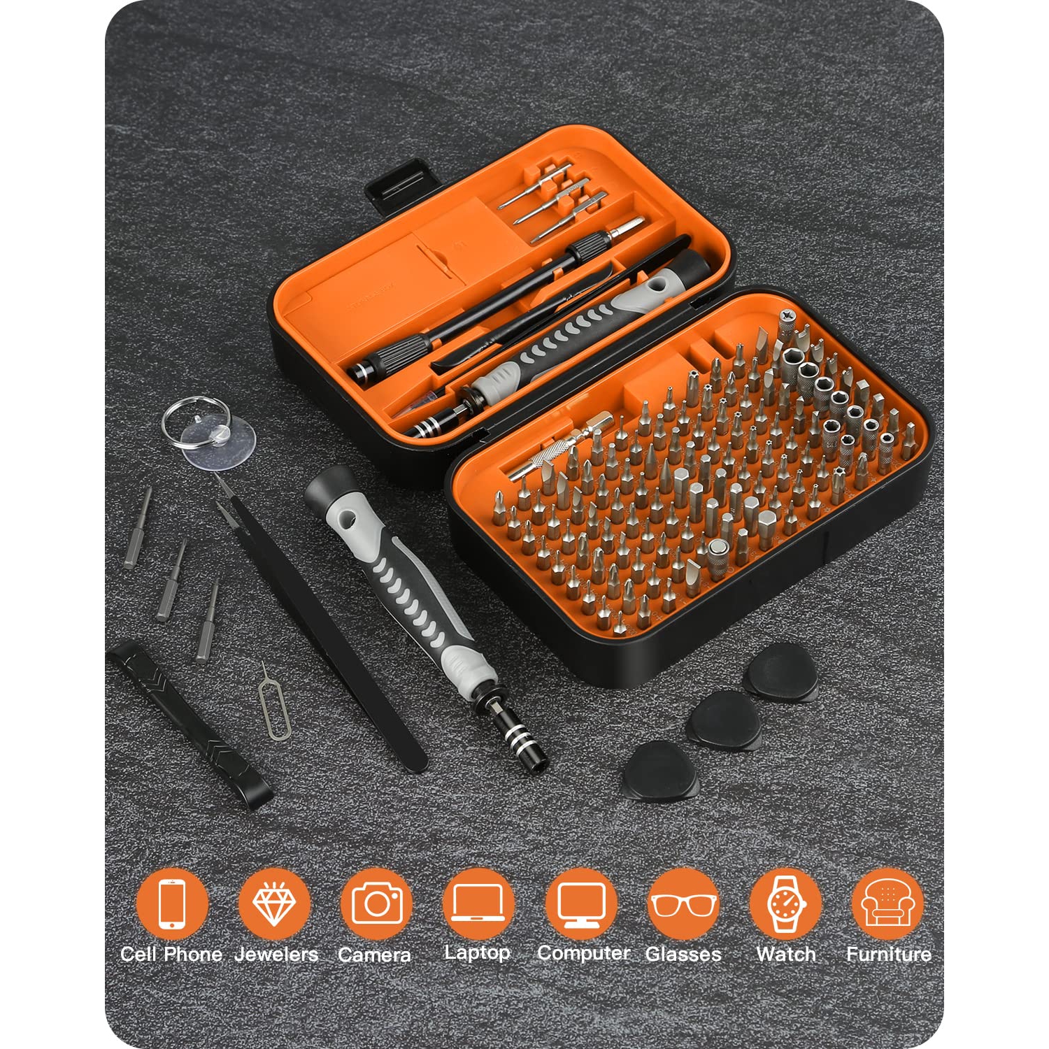 Jeu de tournevis de précision 130 en 1 Ensemble de tournevis RARTOP DIY Repair Tools Kit Torx ensembles de tournevis pour console de jeu Tablet PC