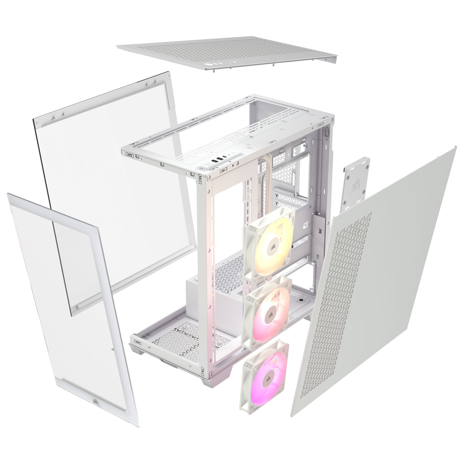 Tour d'ordinateur mi-hauteur ATX 3500X ARGB de Corsair - Blanc