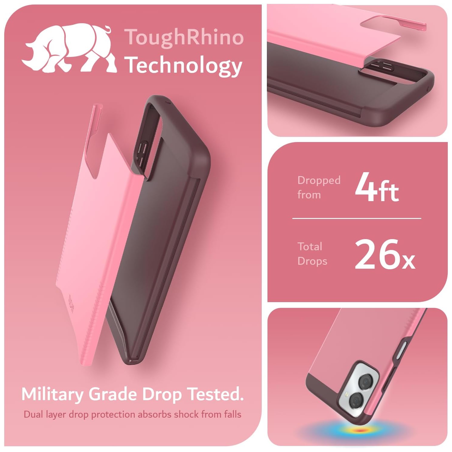 Étui double couche Merge de TUDIA pour Moto G Power 5G 2024 de Motorola - Rose fumé