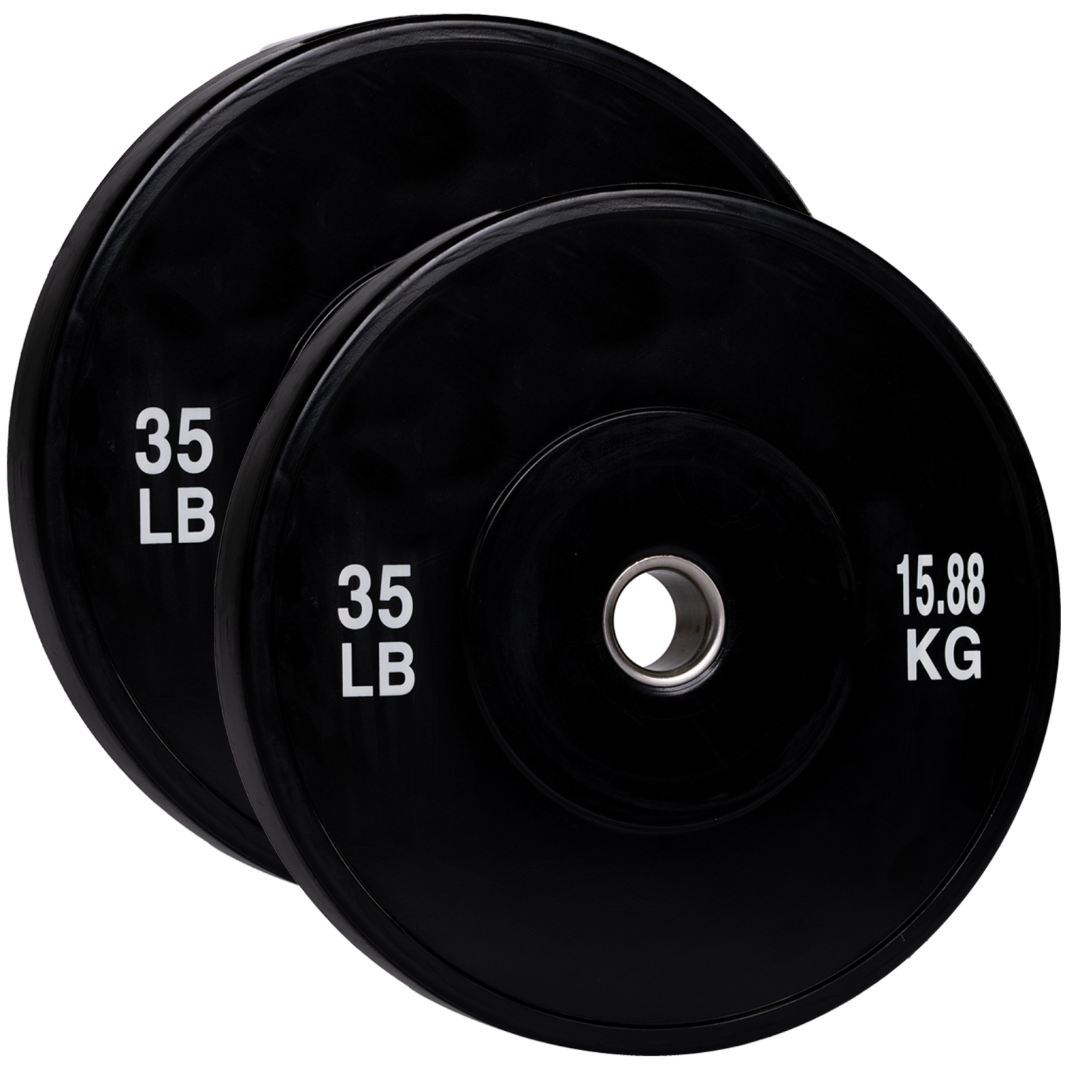 Plaque de poids de pare-chocs olympique PRISP - plaque de caoutchouc pour haltère olympique de 2 pouces avec insert en acier ; paires, ensembles et