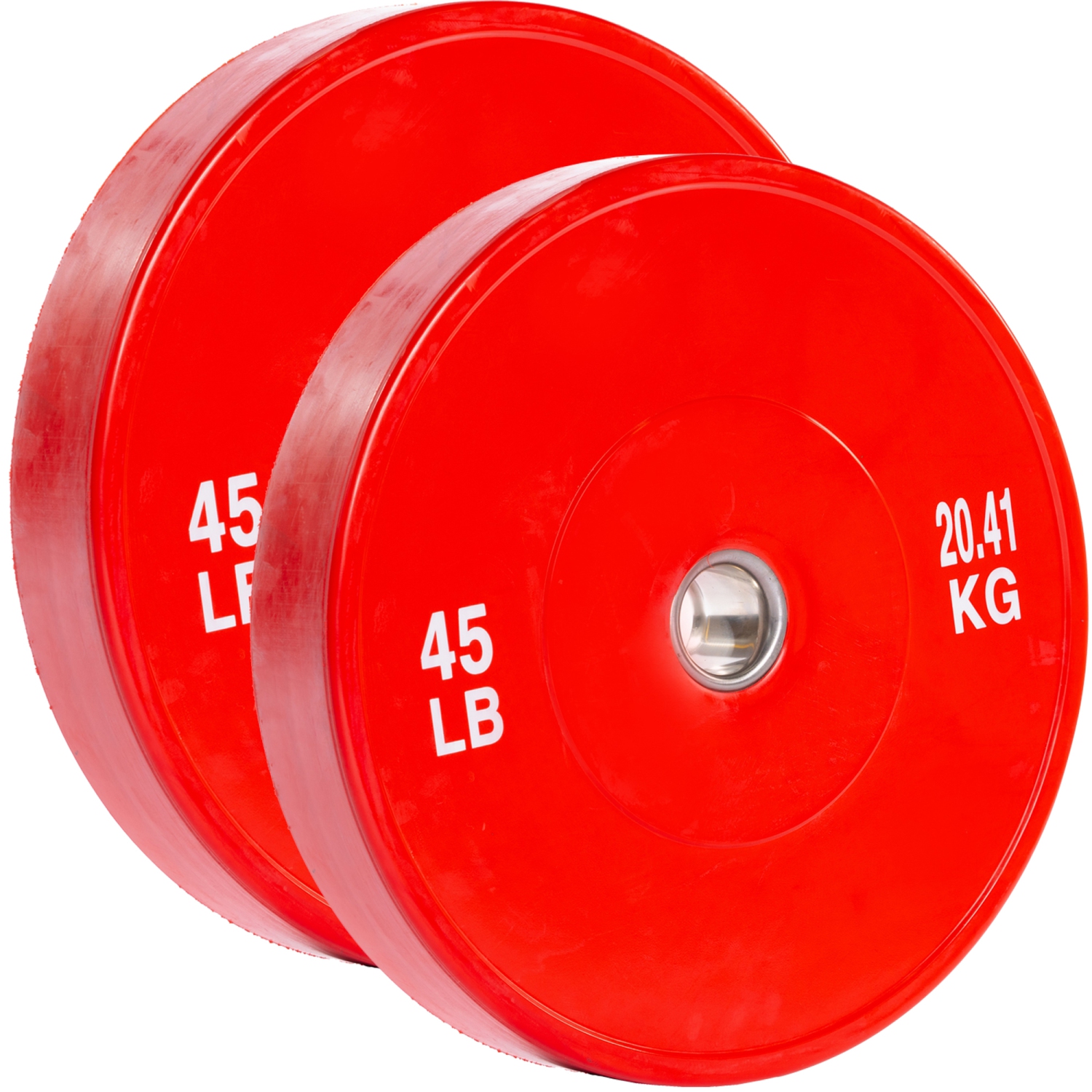 PRISP Olympic Bumper Weight Plate - Rubber Plate for 2 Inch Olympic Barbell with Steel Insert; Pairs, Sets and Single Plates Available