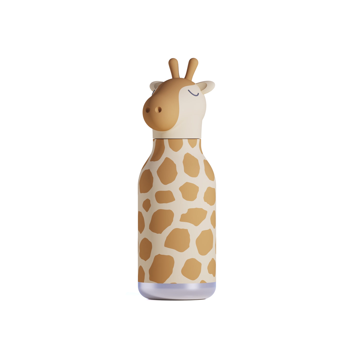 Bouteille d'eau isotherme pour enfants avec tête d'animal douce amovible de 16 oz d'Asobu Bestie