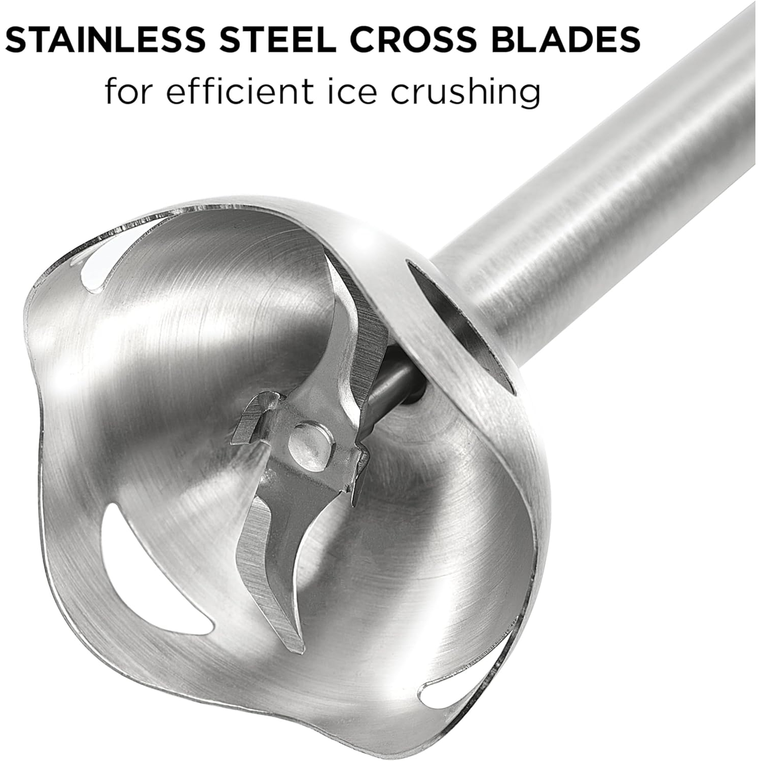 Mélangeur à main immersion 300&nbsp;W de Chefman avec lames en acier inoxydable, puissant mélangeur à main électrique à 2 vitesses Ice Crushing,