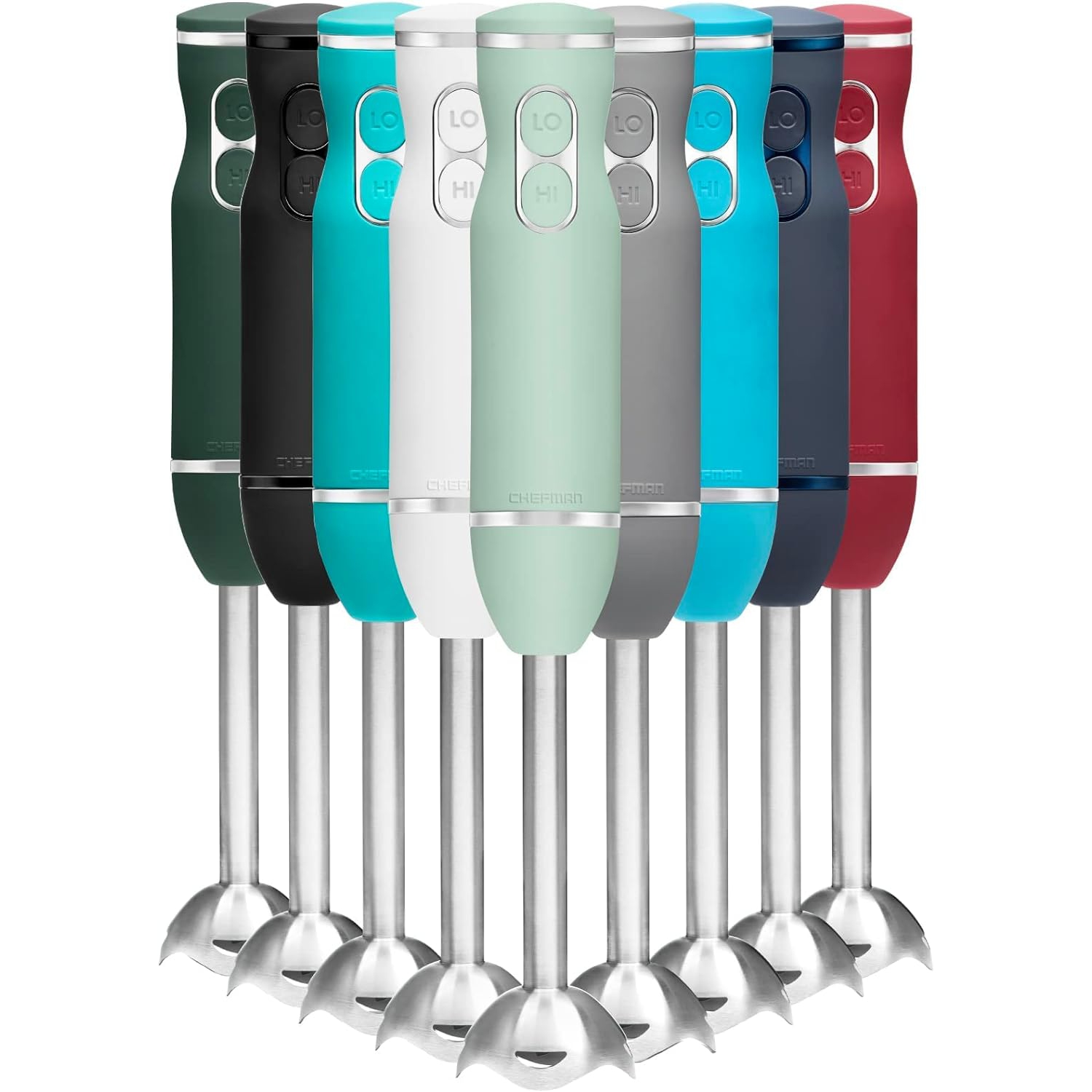 Chefman Immersion 300W Hand Blender with Stainless Steel Blades, Powerful Electric Ice Crushing 2-speed Control Handheld Food Mixer, Purées,