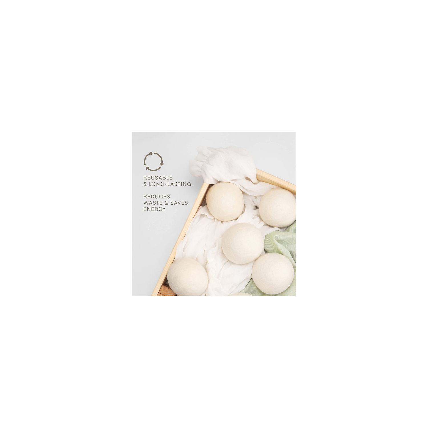 Boules de séchage en laine pure de Nouvelle-Zélande à 100 % de Pursonic - Paquet de 3