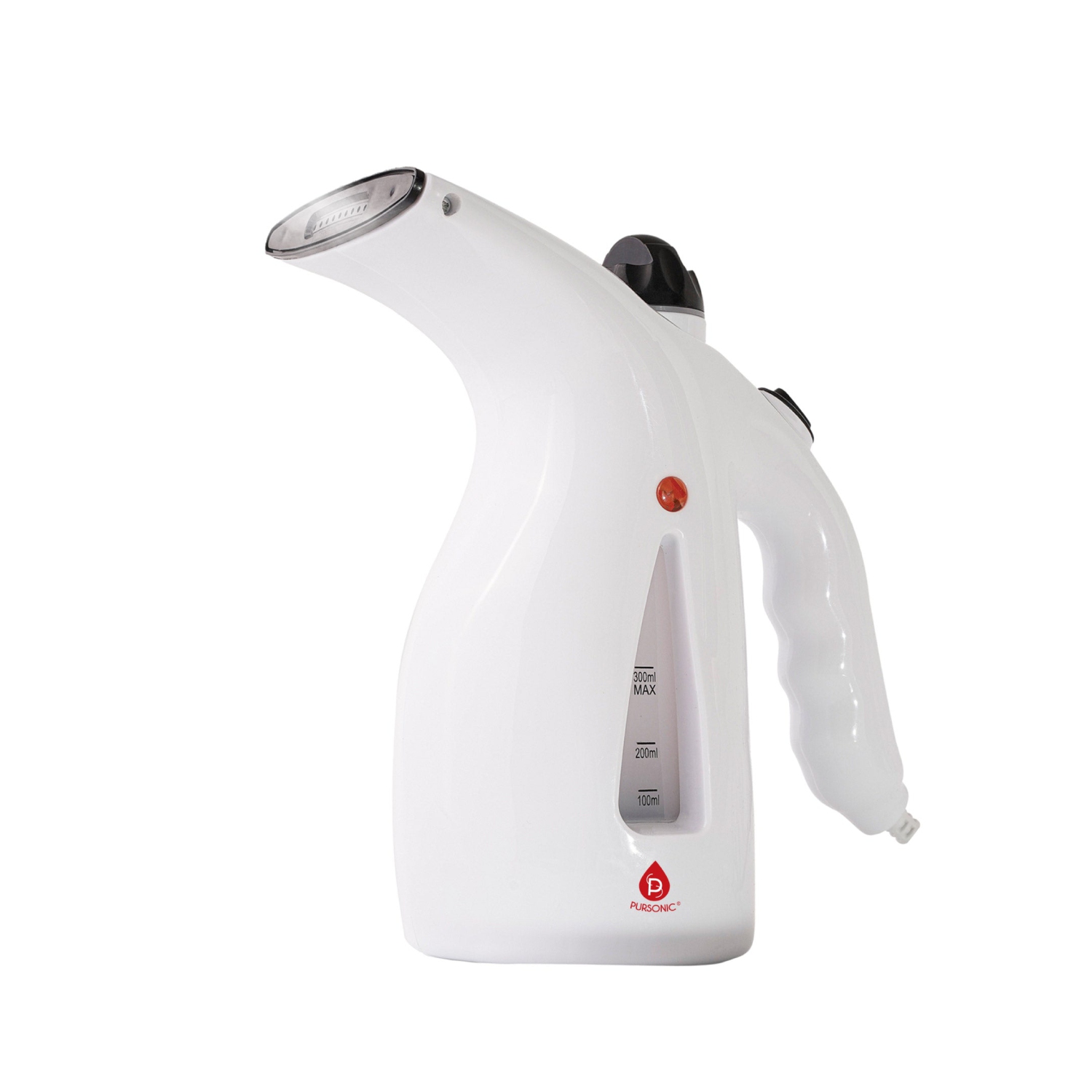 Pursonic 300ml Handheld Fabric Fast 2 Minute Heat-up Powerful Travel Clothes Garment Steamer White