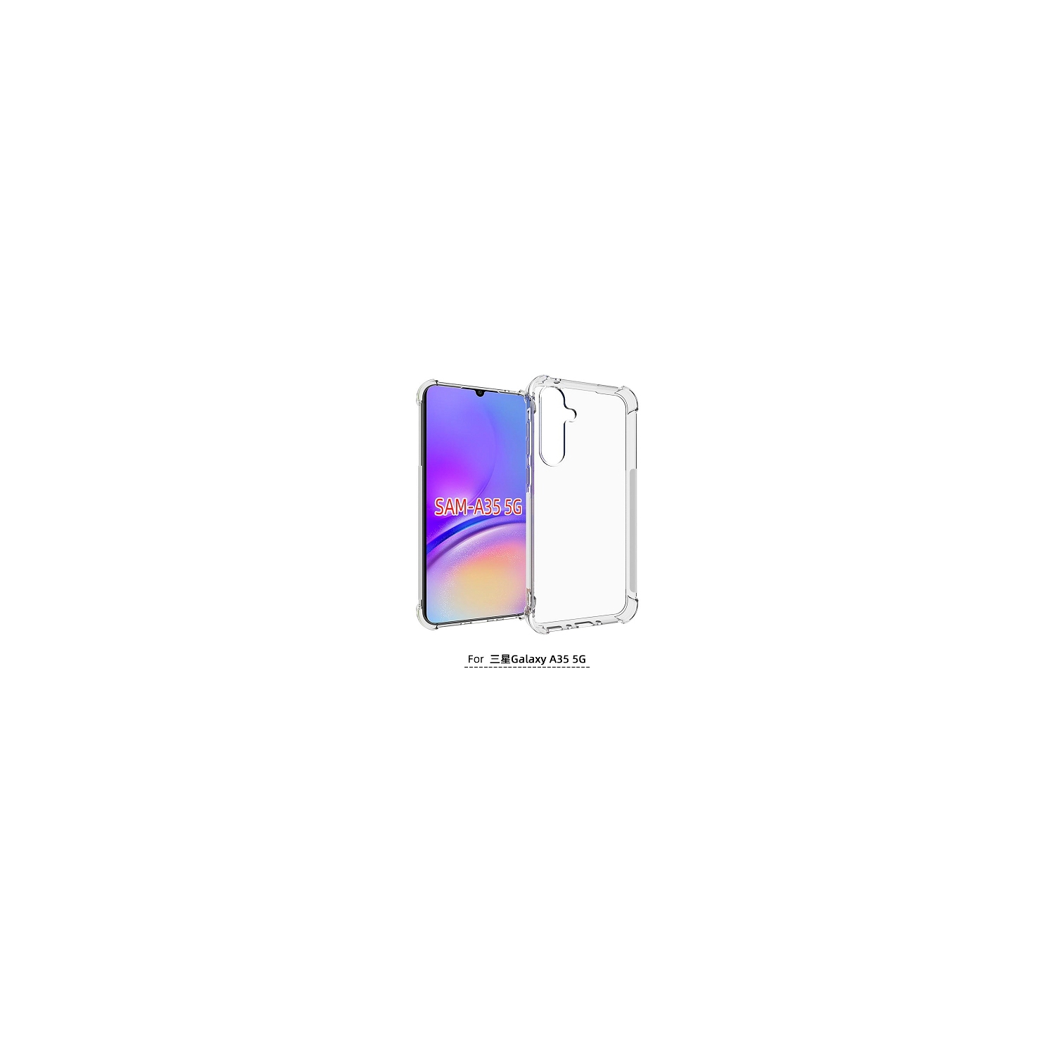 TopSave – Étui en TPU souple pour Galaxy A35 5G 6,6 po de Samsung, protecteur de coin supplémentaire, transparent