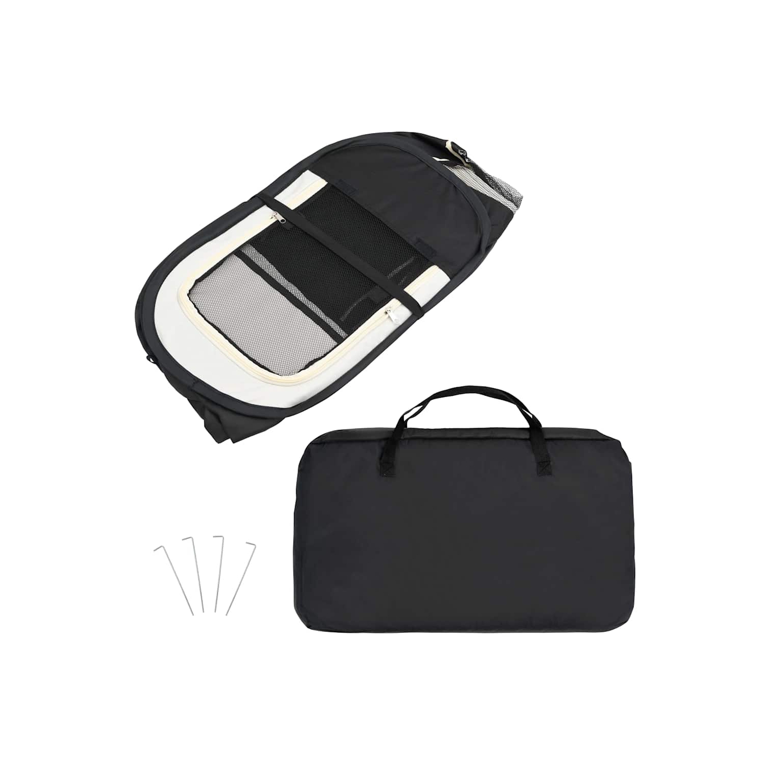vidaXL Foldable Dog Playpen with Carrying Bag Black 110x110x58 cm