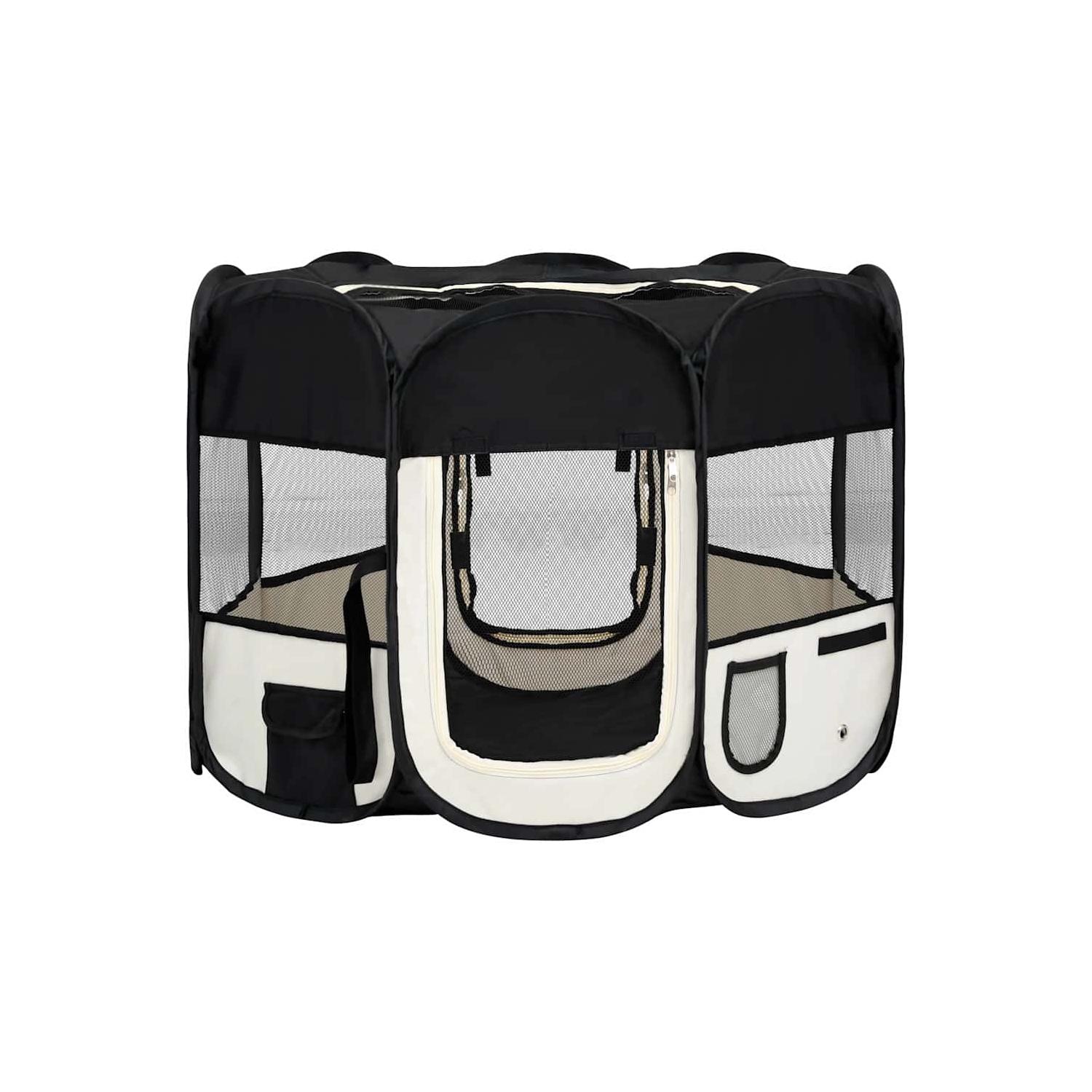 vidaXL Foldable Dog Playpen with Carrying Bag Black 90x90x58 cm