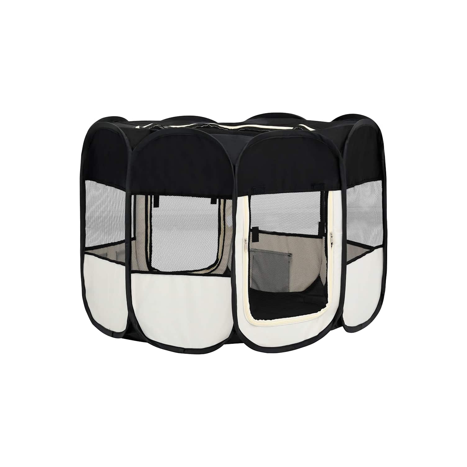 vidaXL Foldable Dog Playpen with Carrying Bag Black 90x90x58 cm