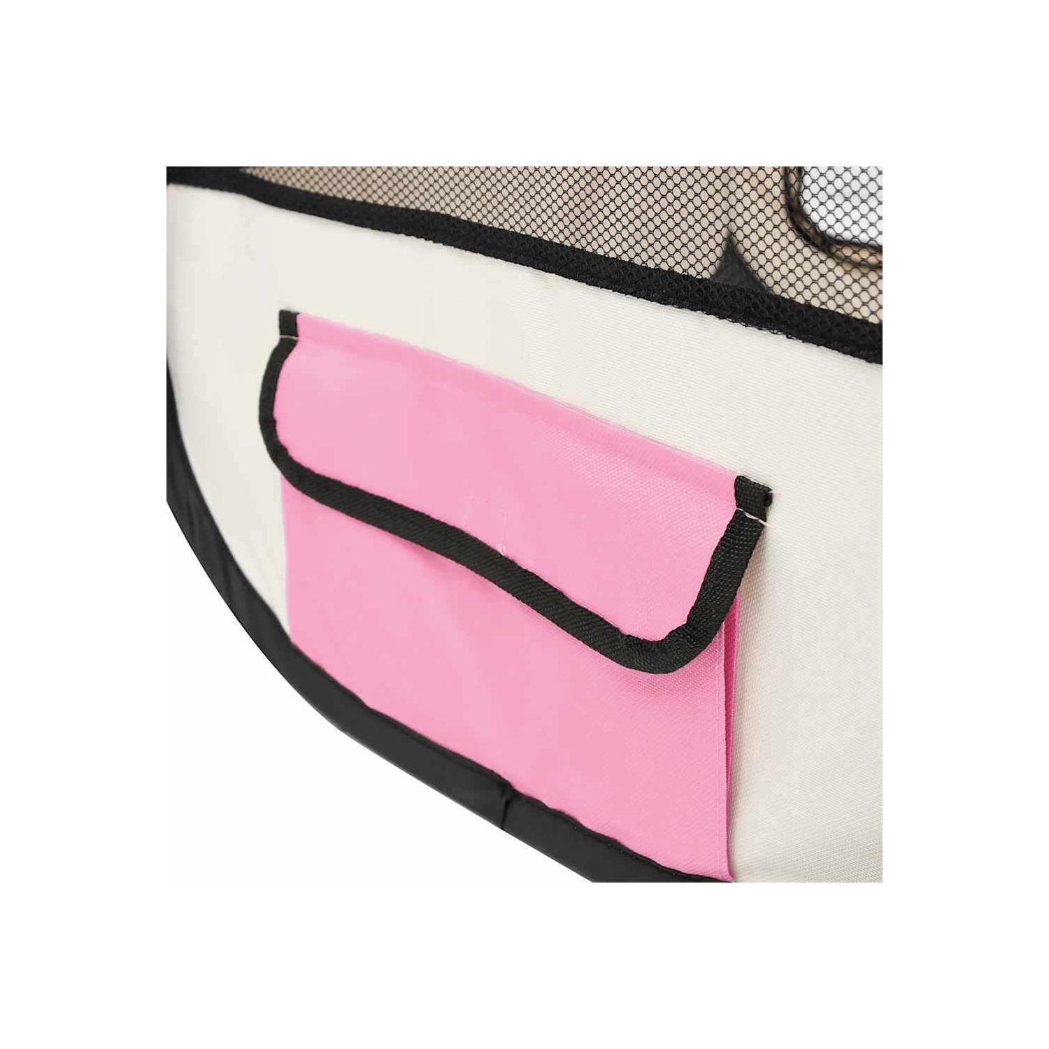 vidaXL Foldable Dog Playpen with Carrying Bag Pink 125x125x61 cm