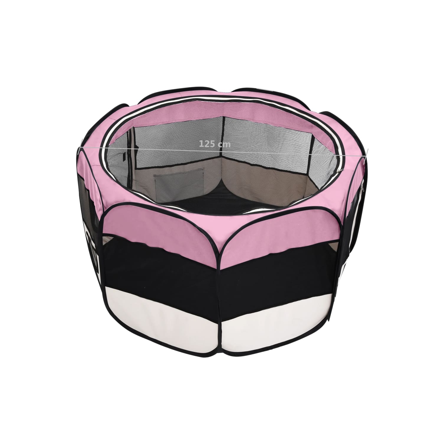 vidaXL Foldable Dog Playpen with Carrying Bag Pink 125x125x61 cm