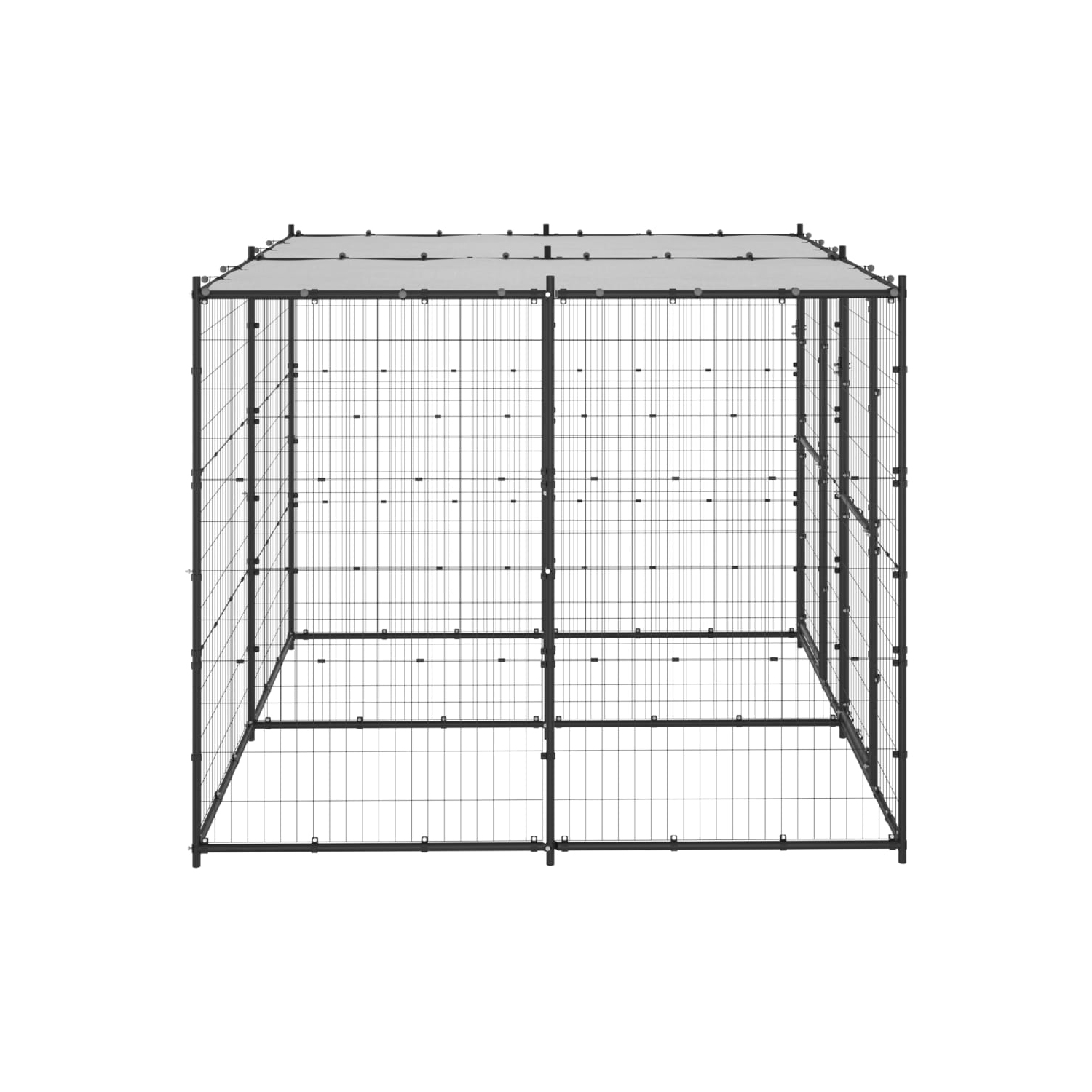 vidaXL Outdoor Dog Kennel Steel with Roof 4.84 m²