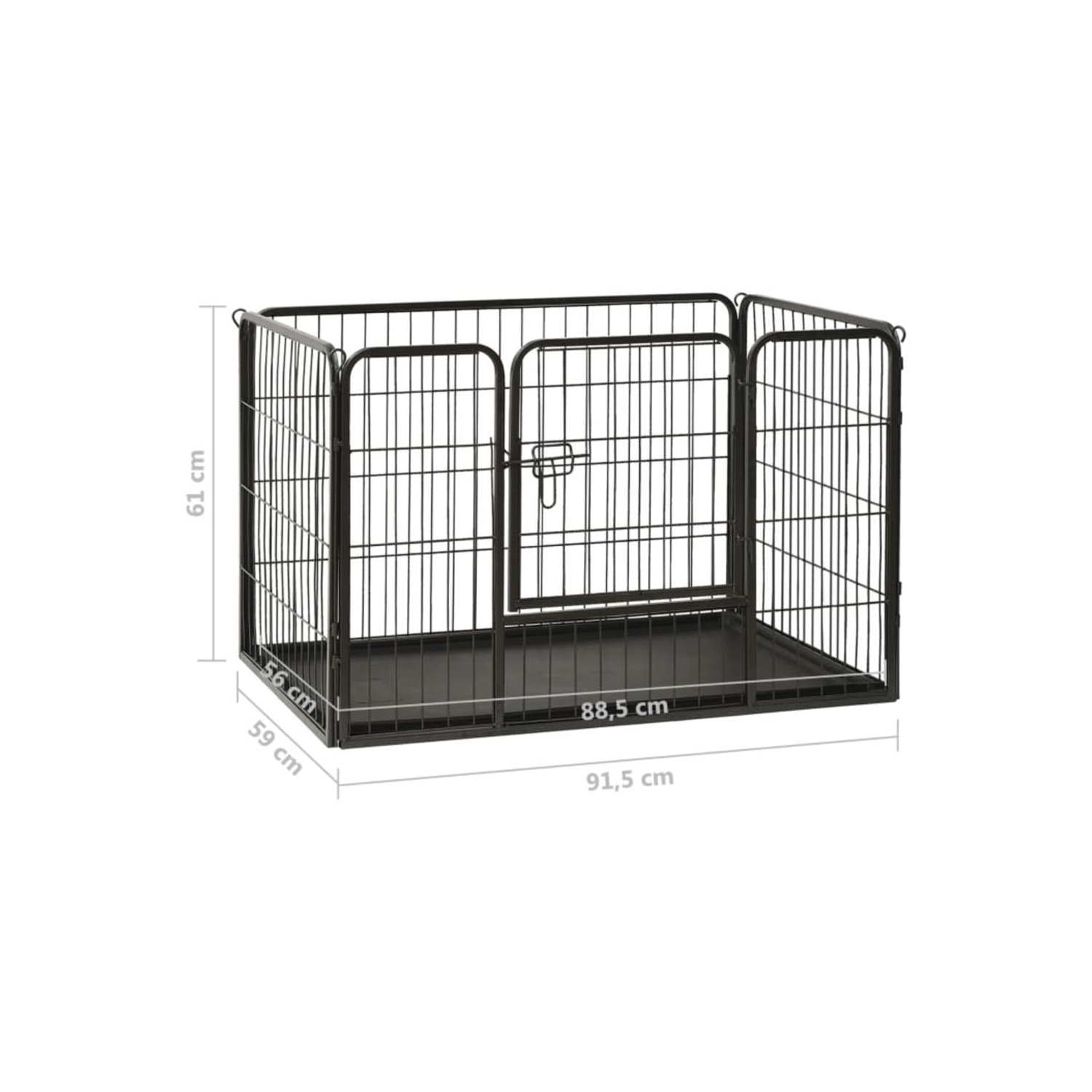 vidaXL Puppy Playpen Steel 91.5x59x61 cm