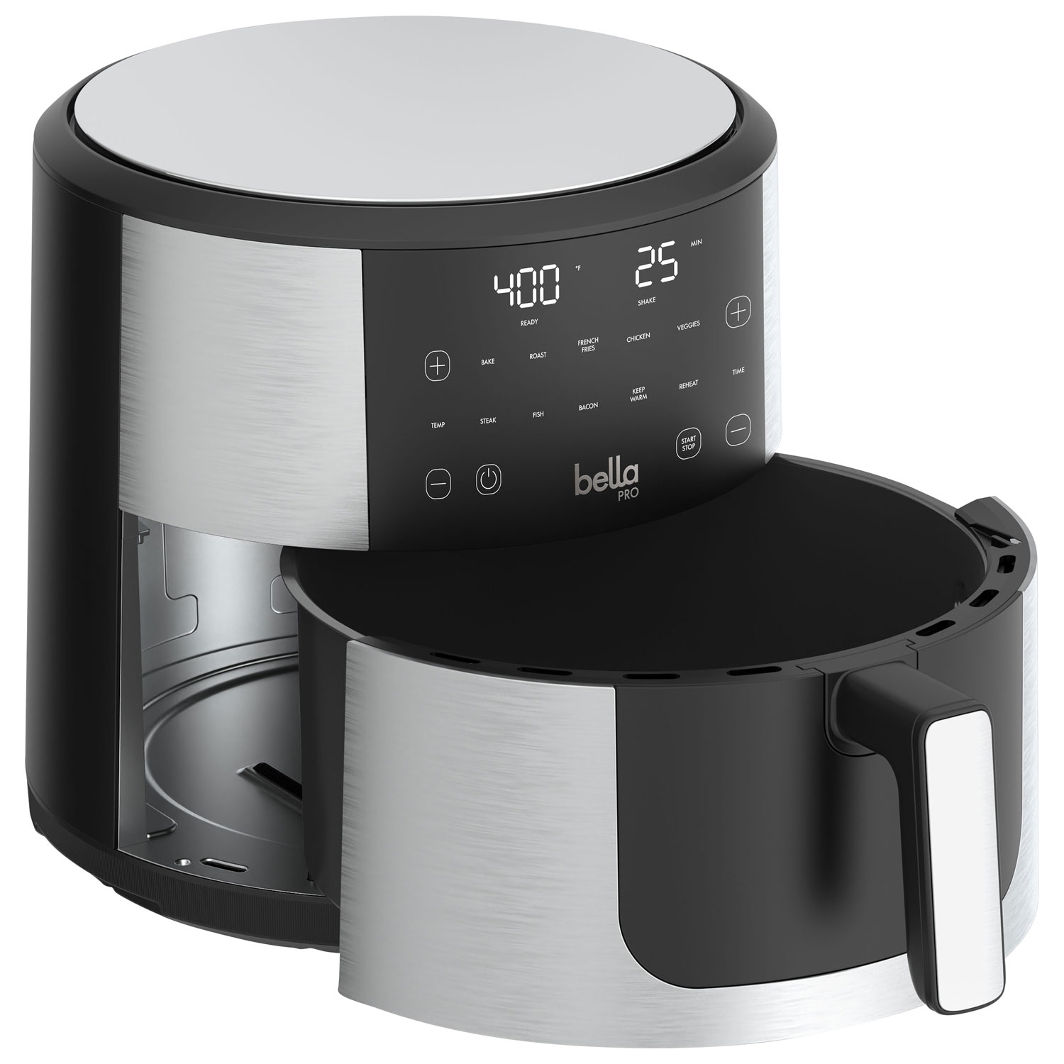 Bella Pro SmartCrisp Digital Air Fyer w/ EverGood Ceramic - 7.6L - Stainless Steel - Only at Best Buy