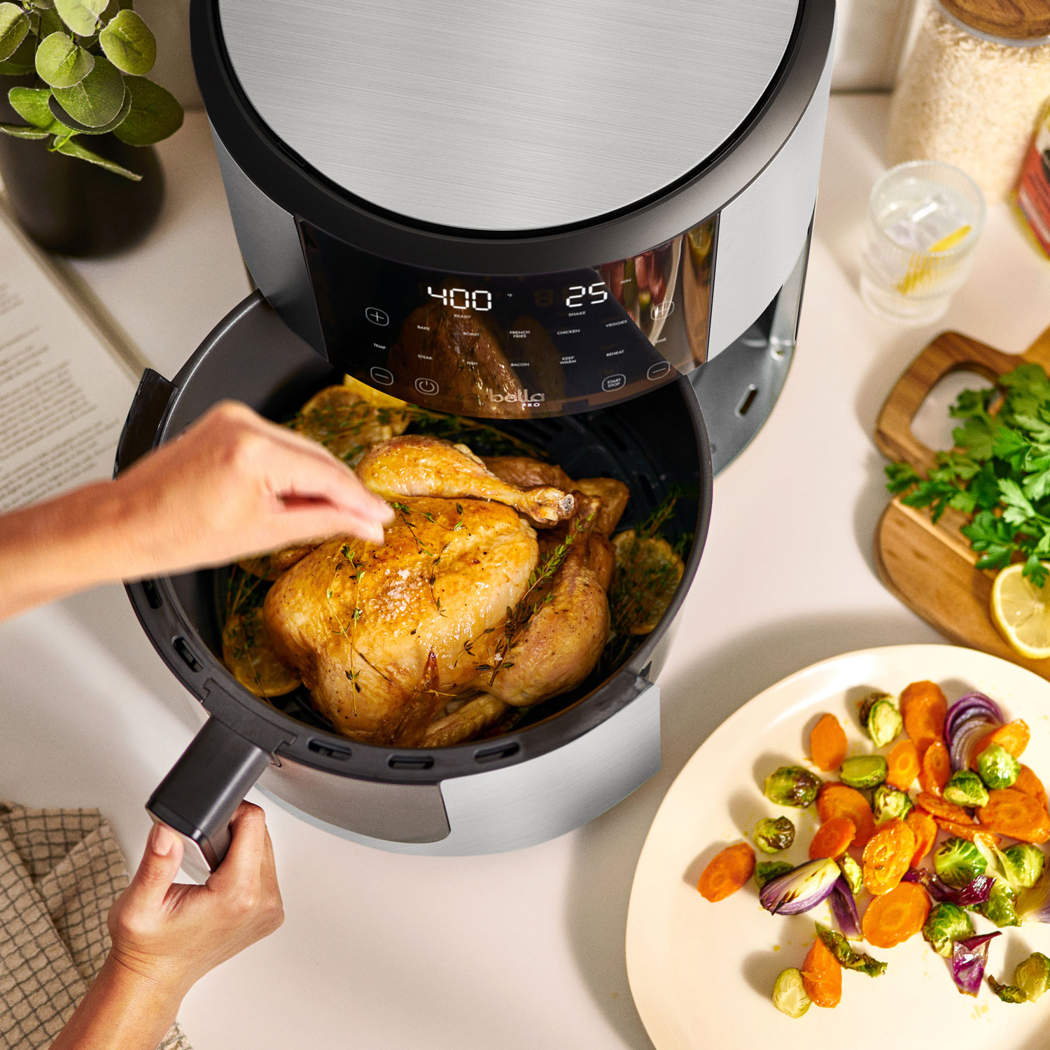 Bella Pro SmartCrisp Digital Air Fyer w/ EverGood Ceramic - 7.6L - Stainless Steel - Only at Best Buy