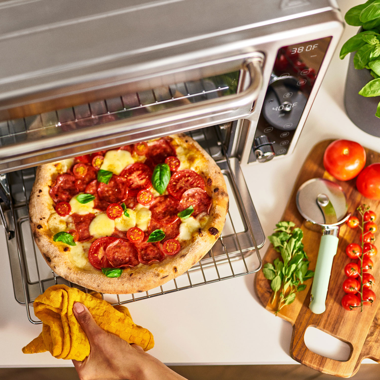 Bella Pro Duo Air Fry Convection Double Oven with Probe - 0.85 Cu.Ft./24L - Stainless Steel - Only at Best Buy