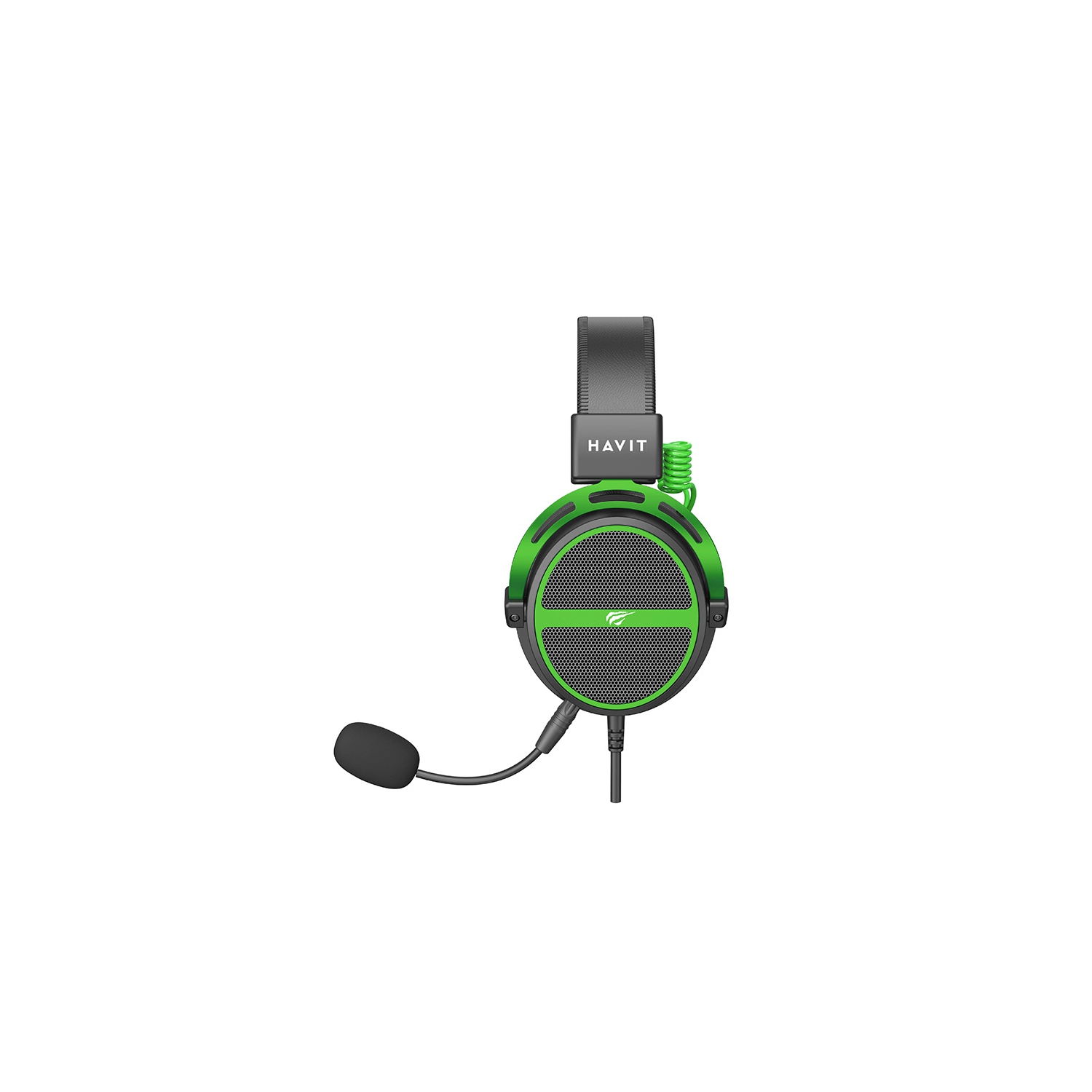 Havit H2030E 3.5mm Gaming headset 50mm drivers, Detachable Microphone, Cross-platform Compatibility_Black+Green