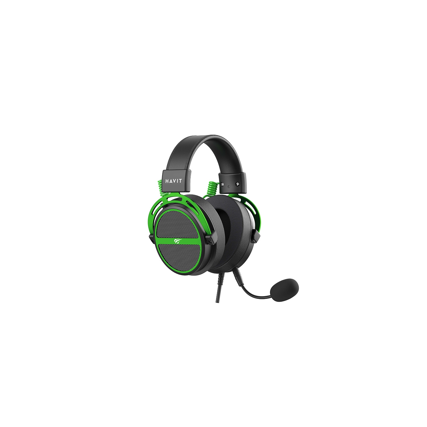 Havit H2030E 3.5mm Gaming headset 50mm drivers, Detachable Microphone, Cross-platform Compatibility_Black+Green