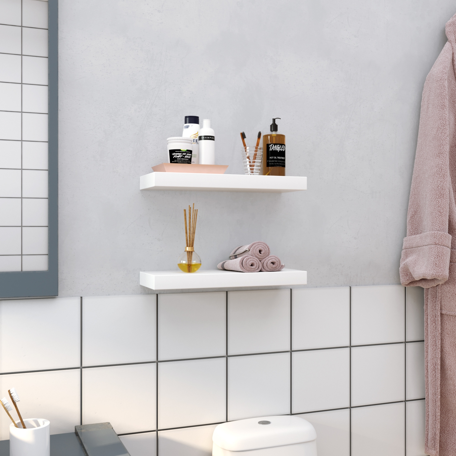 Tablette flottante pour LA MAISON SONGMICS, tablette murale de 15,7 po, avec support en métal pour une installation facile, accessoires d’affichage,