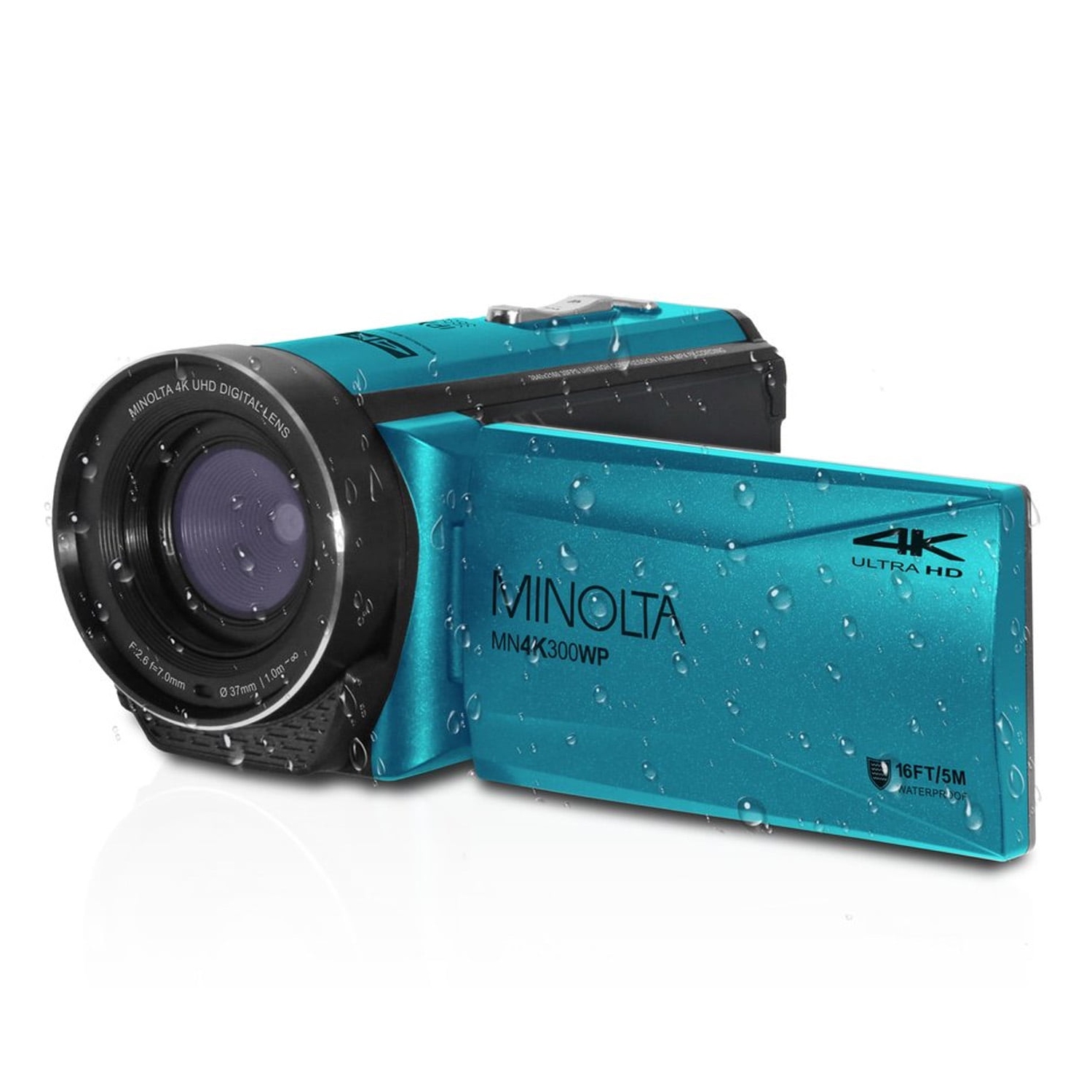 Minolta MN4K300WP 4K Ultra HD / 56 MP Waterproof Camcorder - Blue