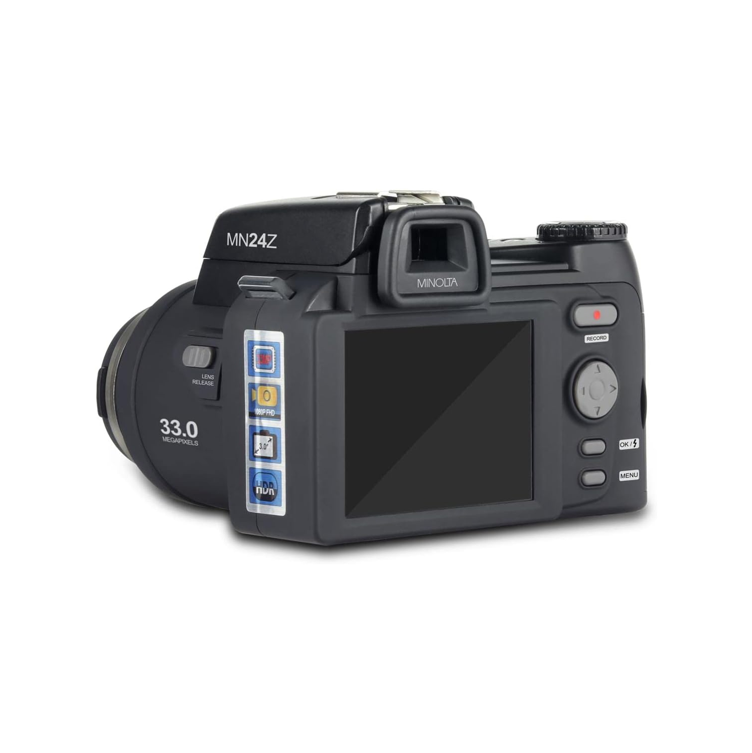 Minolta – Appareil photo numérique MN24Z 33&nbsp;Mpx, HD 1080p, objectif interchangeable
