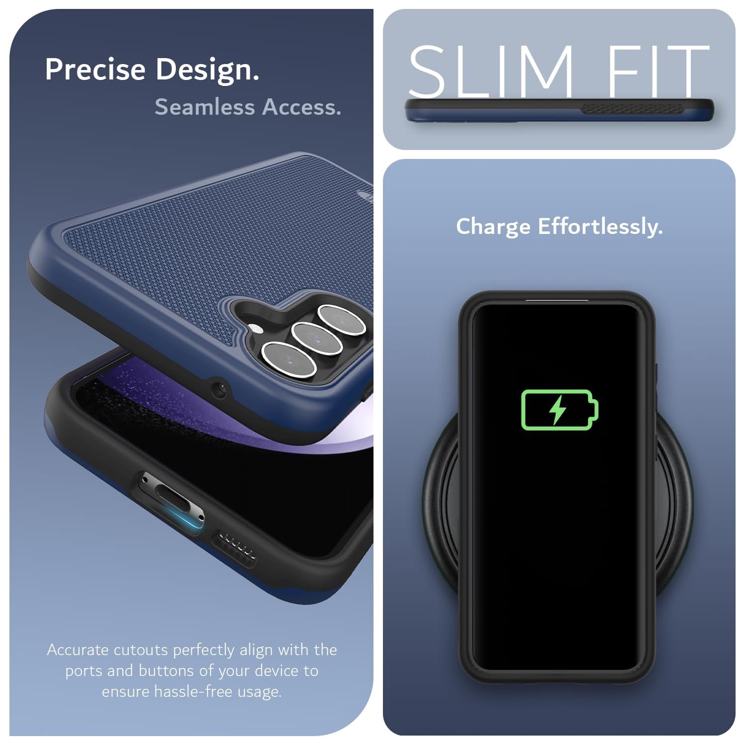 TUDIA MergeGrip Samsung Galaxy S23 FE Case Magsafe Compatible - Indigo Blue