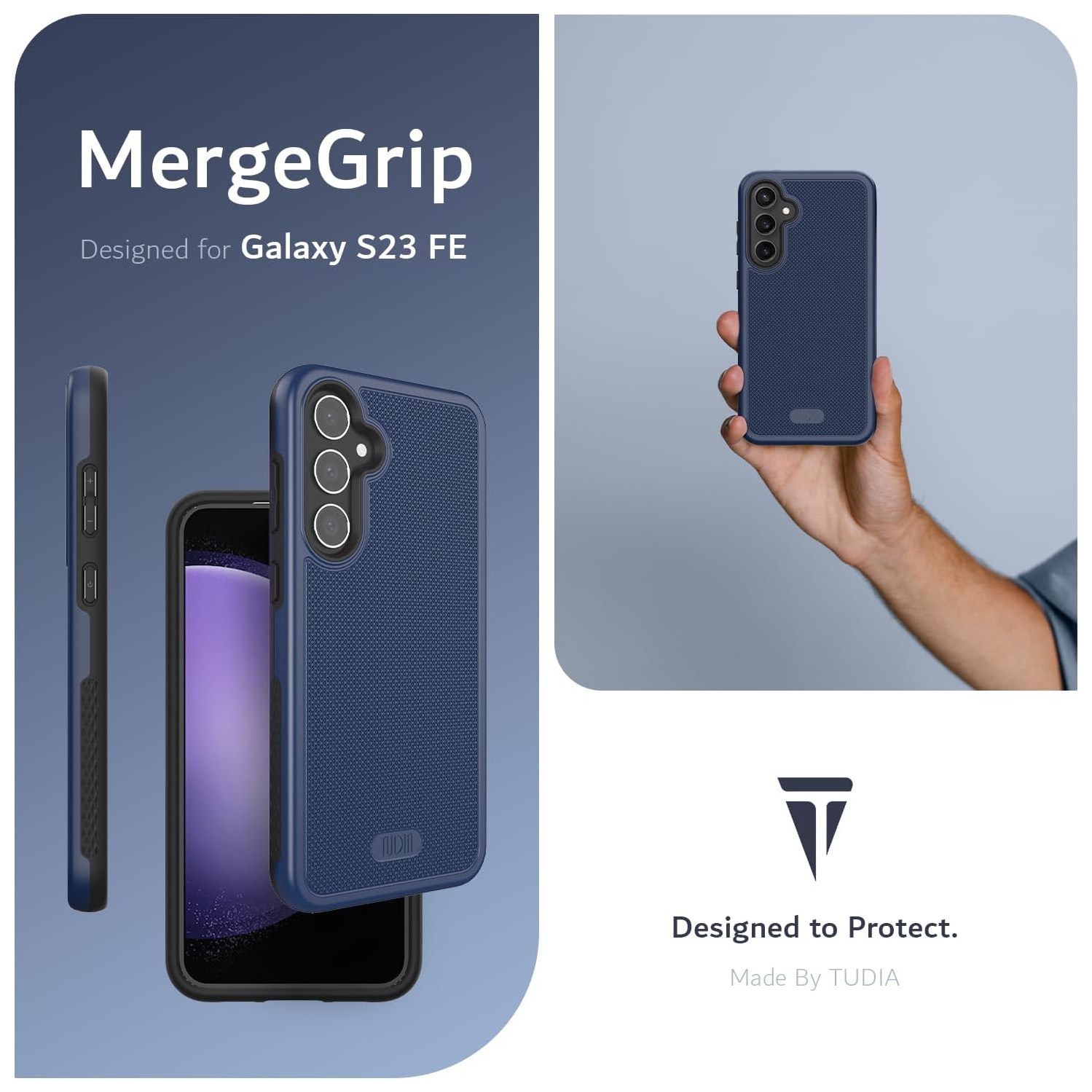 TUDIA MergeGrip Samsung Galaxy S23 FE Case Magsafe Compatible - Indigo Blue