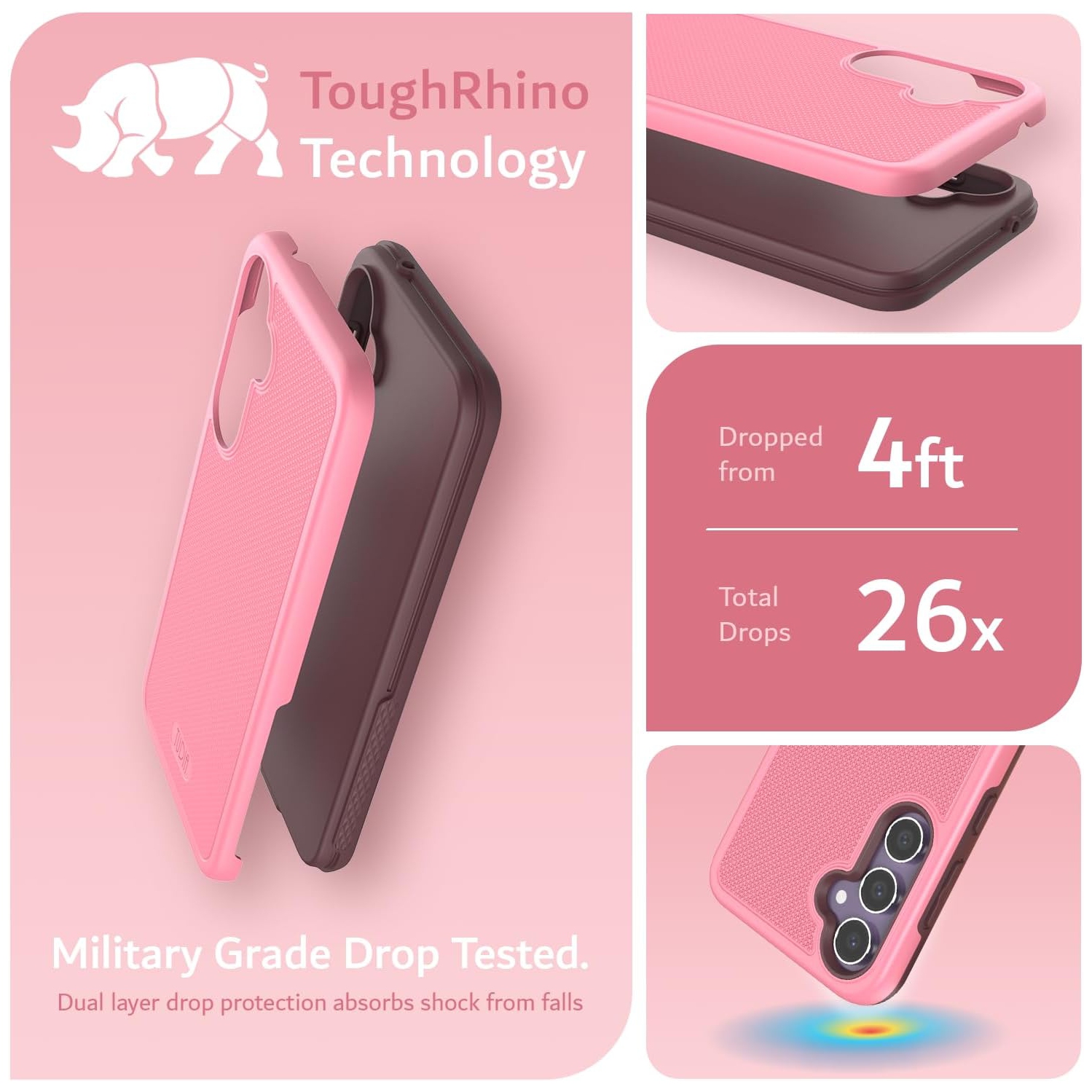 TUDIA MergeGrip Samsung Galaxy S23 FE Case Military Grade - Smokey Pink