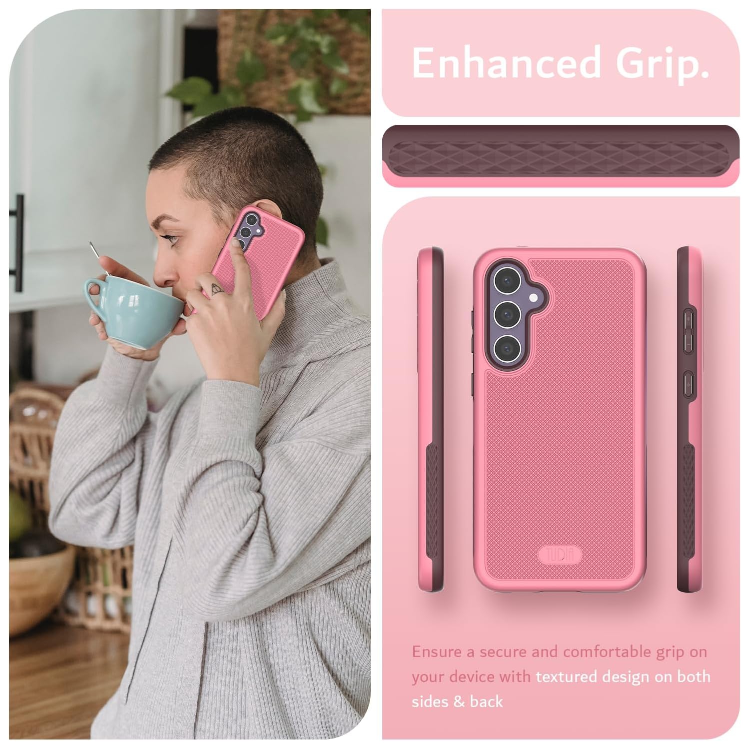 TUDIA MergeGrip Samsung Galaxy S23 FE Case Military Grade - Smokey Pink