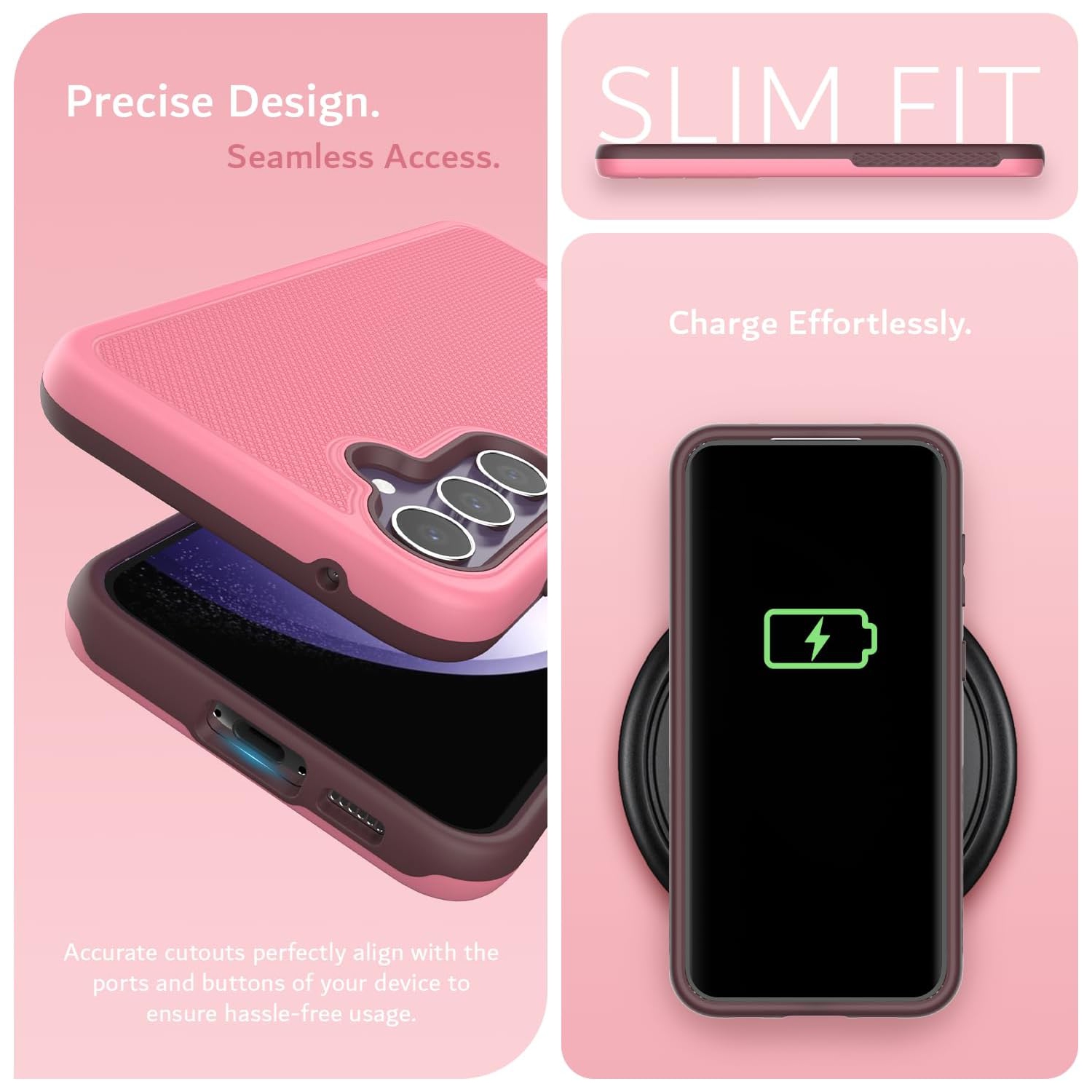 TUDIA MergeGrip Samsung Galaxy S23 FE Case Military Grade - Smokey Pink