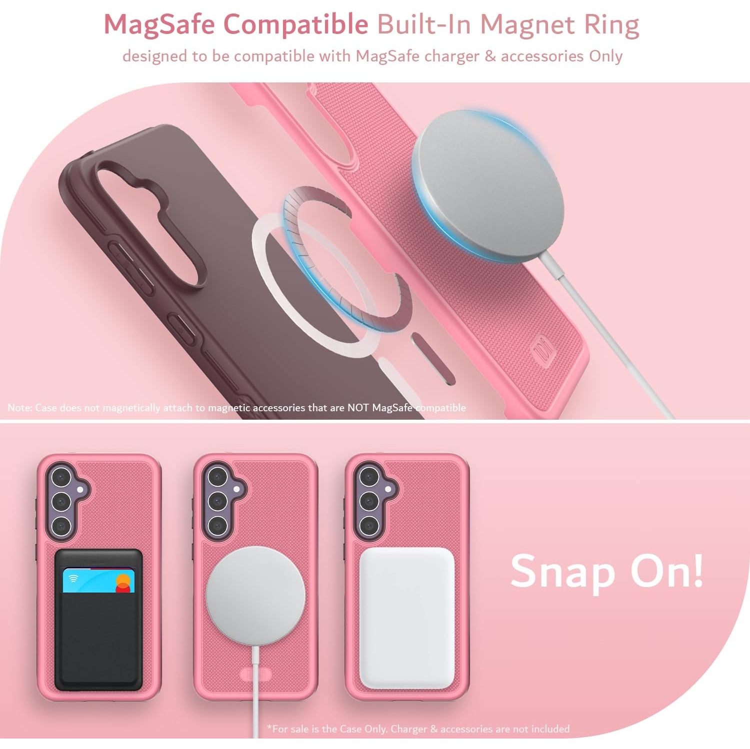 TUDIA MergeGrip Samsung Galaxy S23 FE Case Magsafe Compatible - Smokey Pink