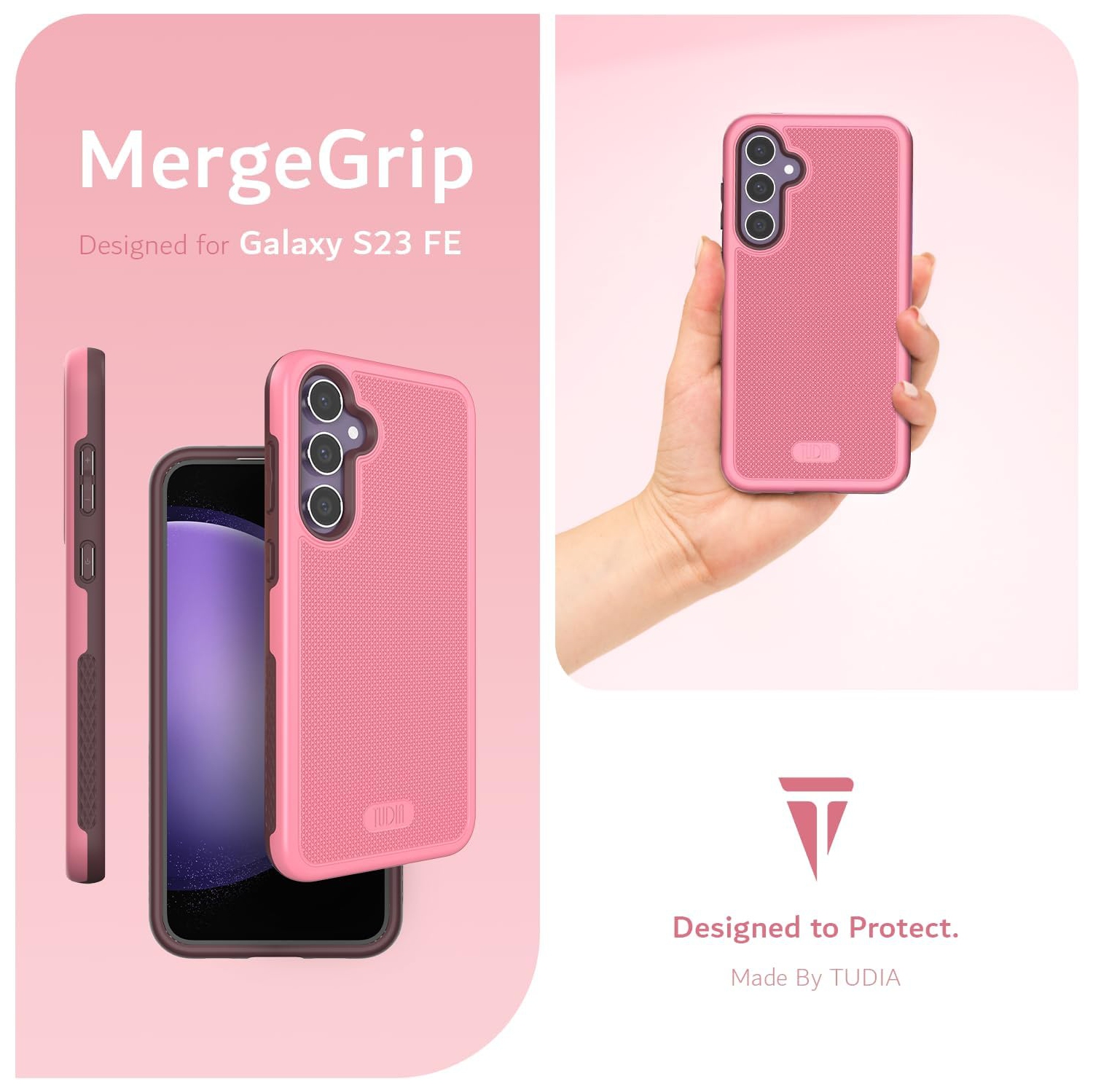 TUDIA MergeGrip Samsung Galaxy S23 FE Case Magsafe Compatible - Smokey Pink