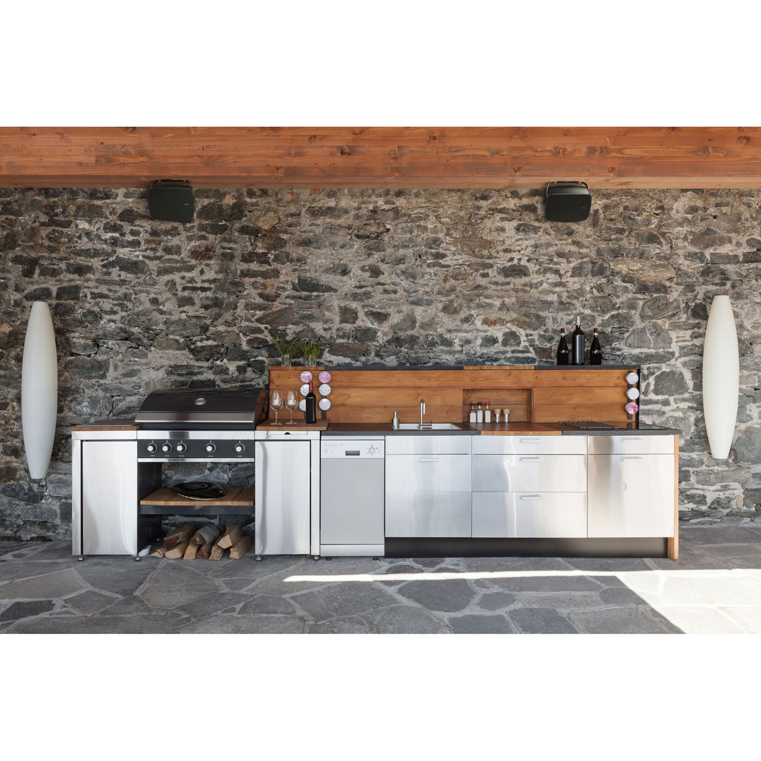 Système de haut-parleurs à 5 voies résistant aux intempéries 260 W RSM-525 de - Paire - Blanc