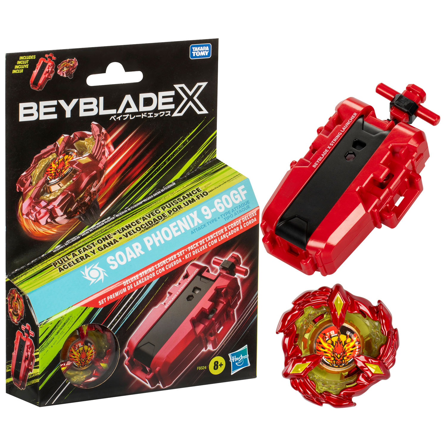 Beyblade X Soar Phoenix Deluxe String Launcher Set