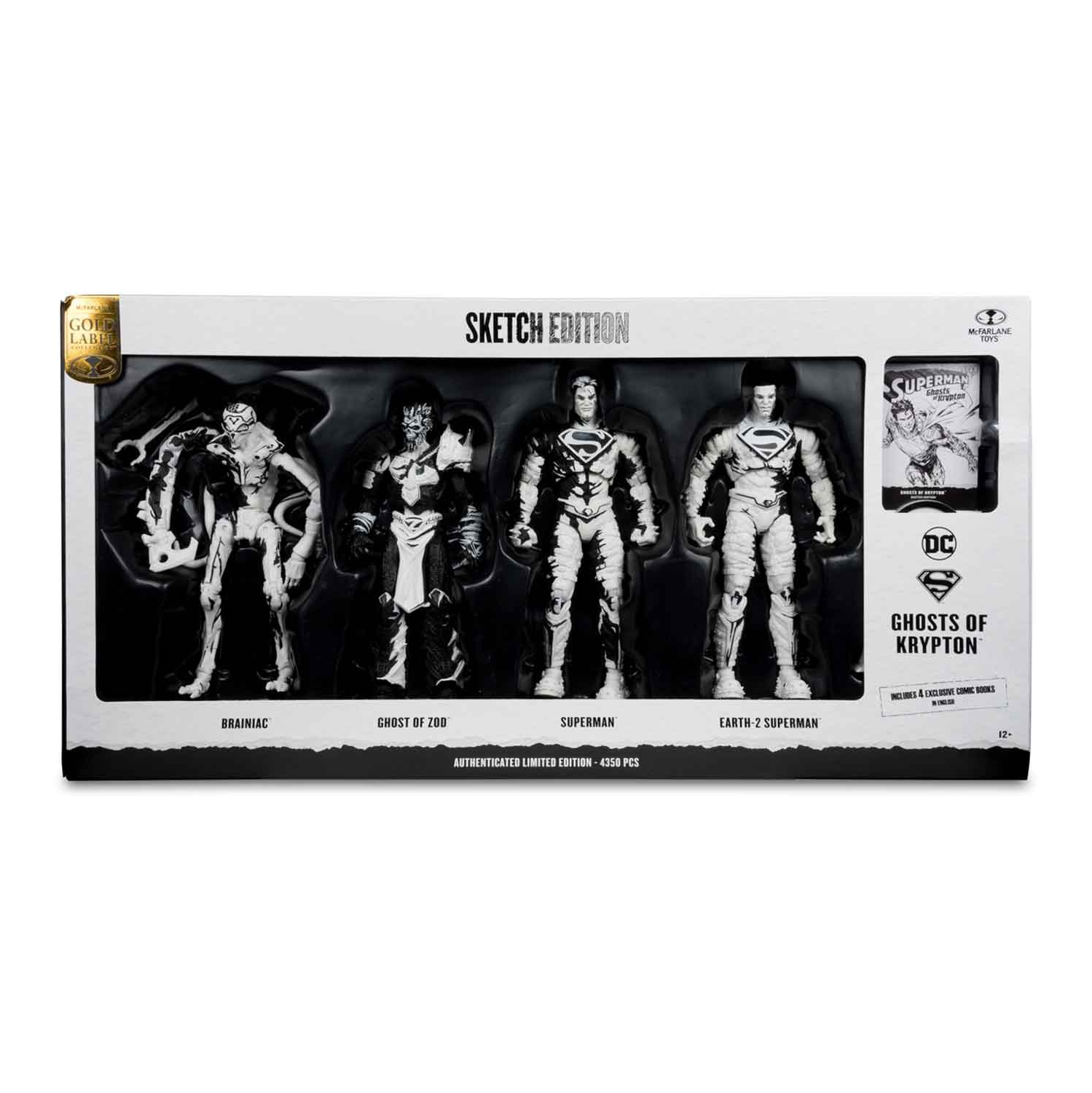 DC Multiverse Ghost Of Krypton 7 Inch Action Figure 4-Pack - Superman Comics Sketch Edition Gold Label