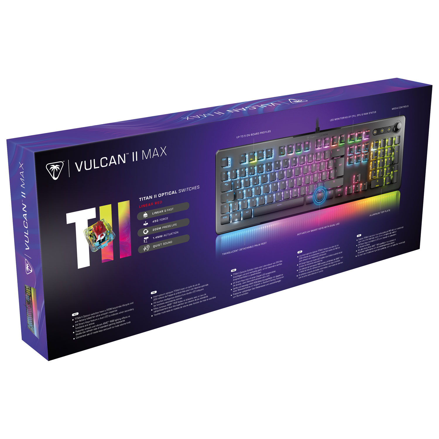Clavier de jeu pleine grandeur à touches mécaniques optiques rétroéclairées Red Vulcan II Max de Turtle Beach - Exclusivité de Best Buy