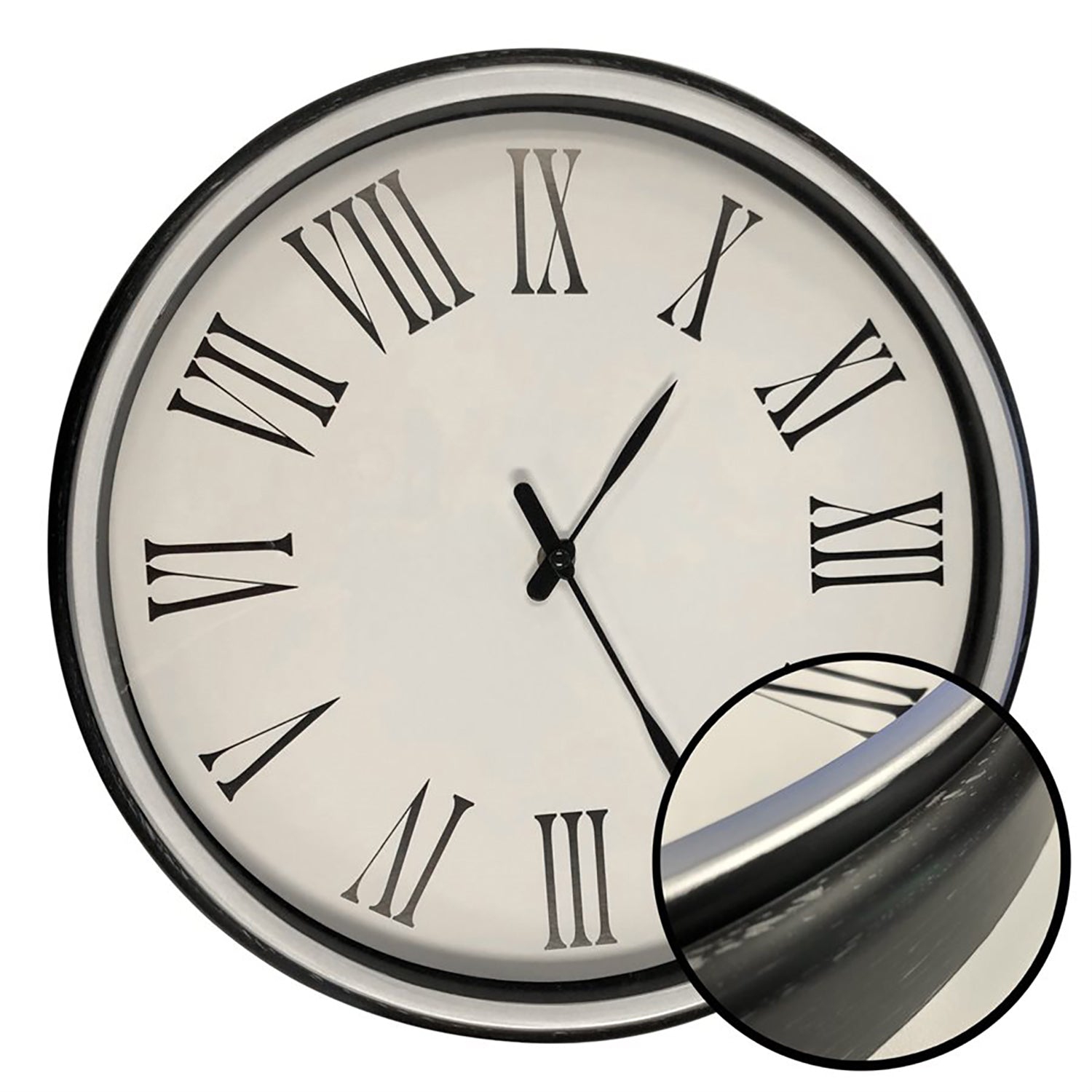 Hauz - Round Wall Clock, 14" Diameter, Quartz Precision, White