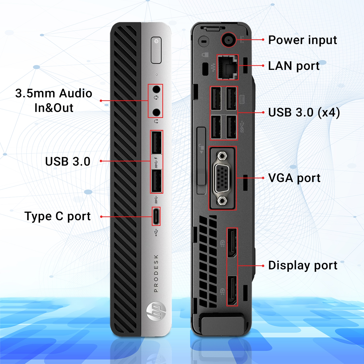 Refurbished - HP ProDesk 600 G3 Mini Windows 10 Pro Professional Desktop Computer Tiny PC (Intel Core i5 7th Gen/ 16GB DDR4 RAM/ 1TB M.2 NVMe SSD/