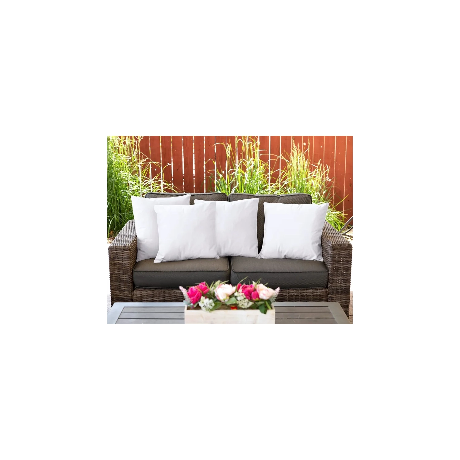 Enhance Your Décor: Bedding Throw Pillow Insert Set - White, 18x18 Inches - Ideal for Sofa, Bed, and Couch - Set of 4 Decorative Stuffer Pillows