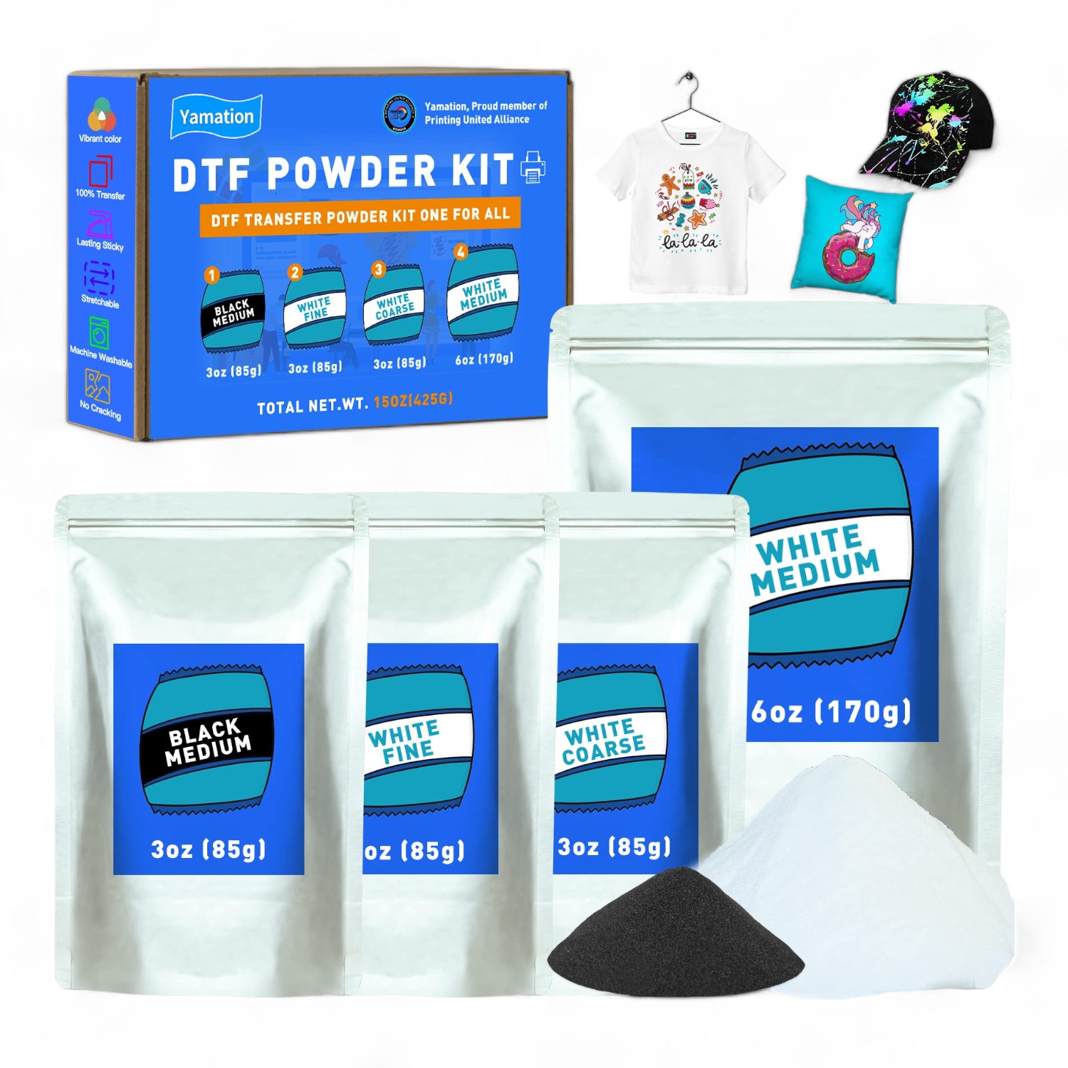 DTF PrintPro Kit - Ultimate Adhesive Powder Set for Vibrant Digital Prints on DTF Supply.