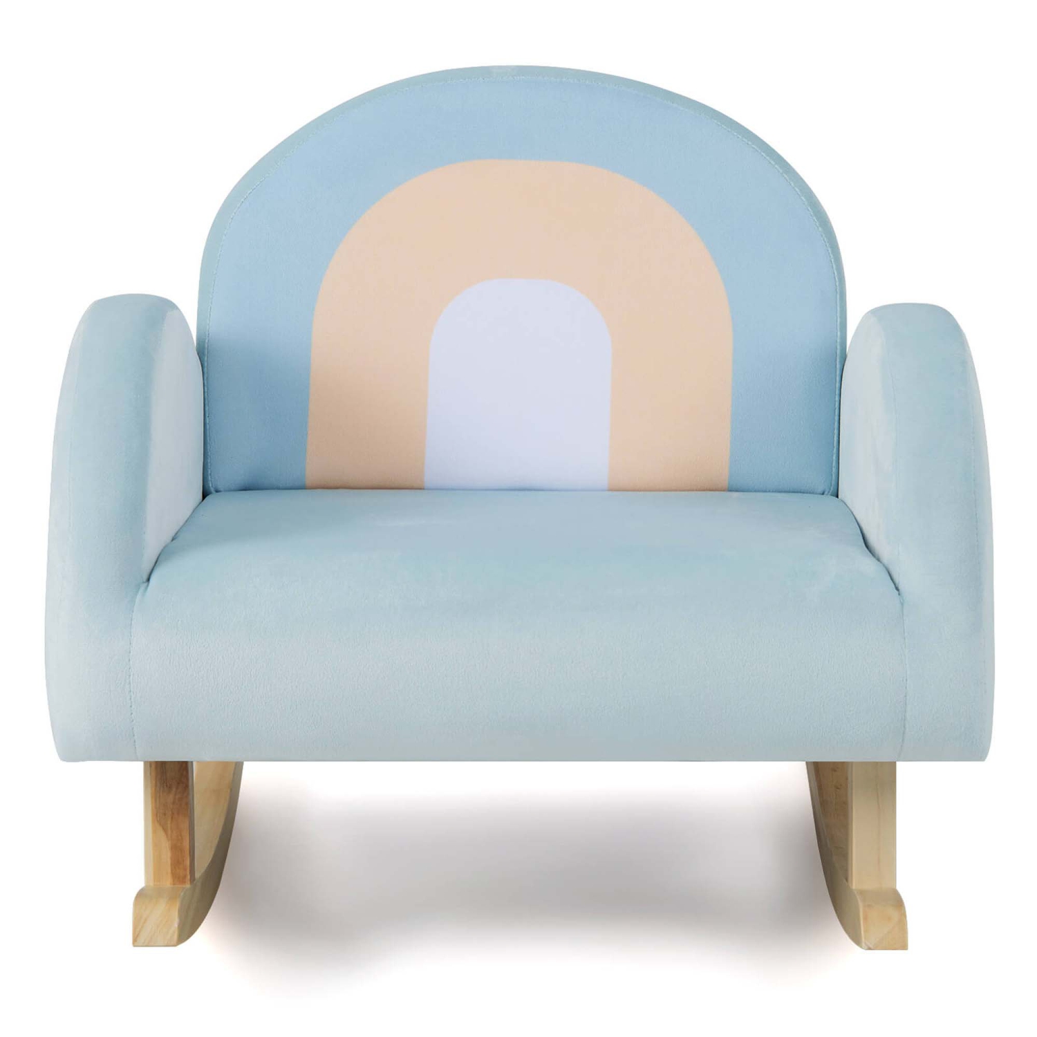 Fauteuil berçant rembourré en velours pour enfants de Costway - Bleu