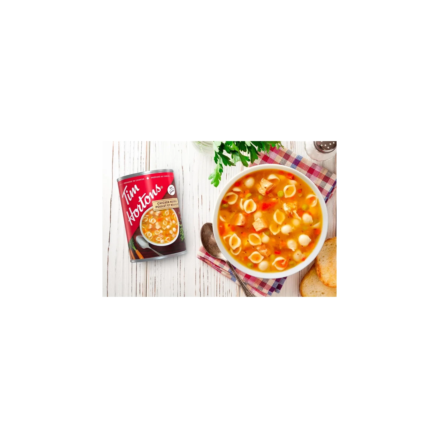 Tim Hortons Chicken Noodle Soup - Ready-to-Serve 540mL Can - Hearty and Delicious Comfort Food